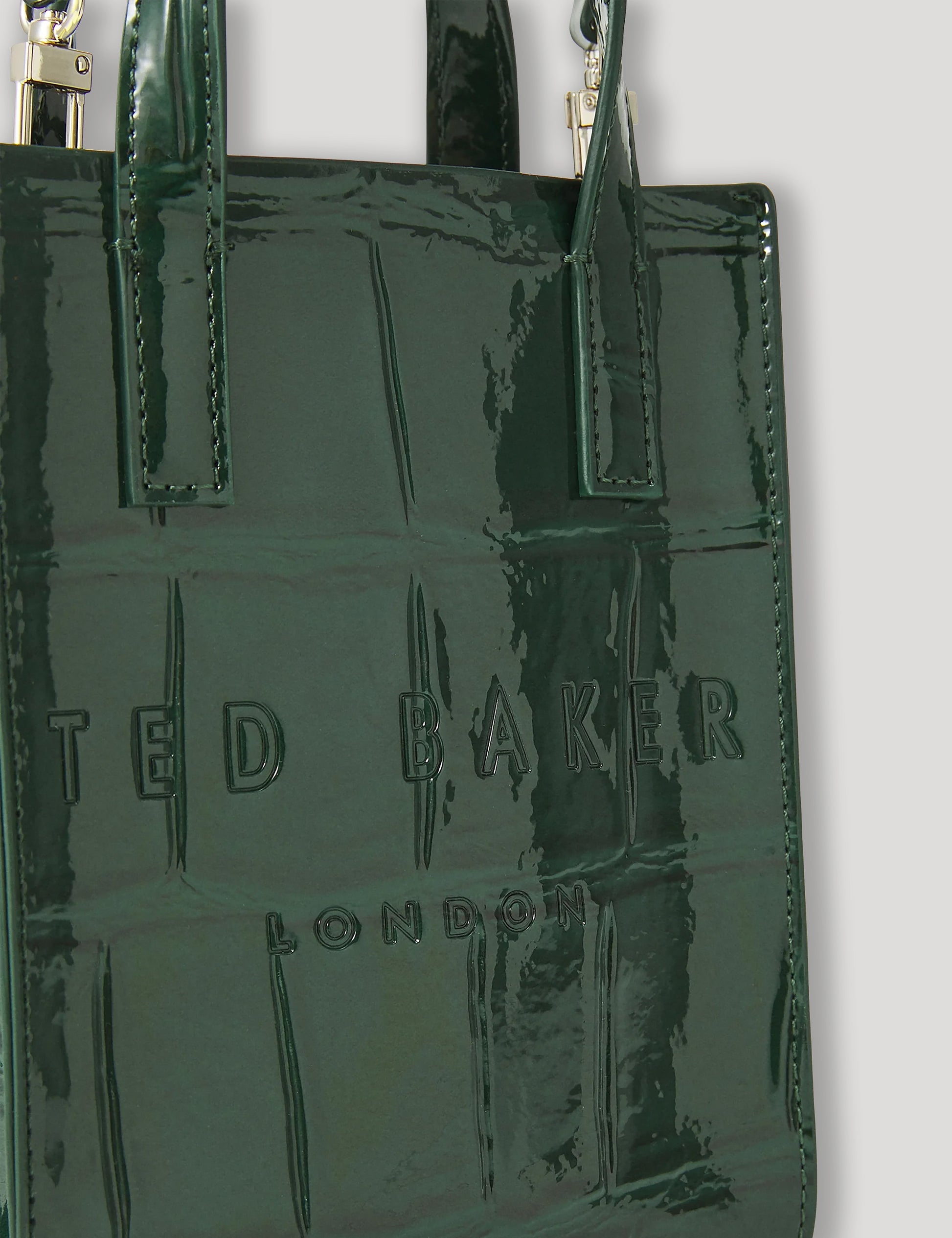 Women's GATOCON-Croc Effect Mini Icon Bag Mid-Green Ted Baker South Africa