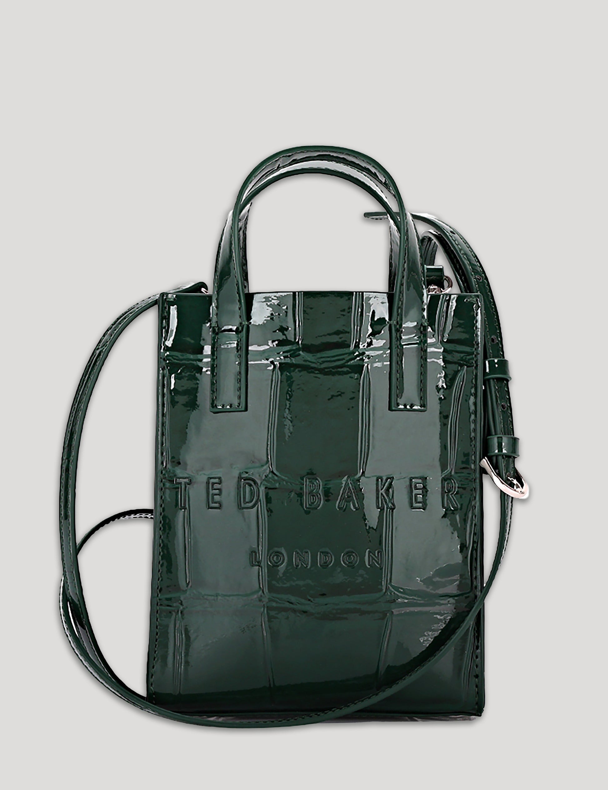 Women's GATOCON-Croc Effect Mini Icon Bag Mid-Green Ted Baker South Africa