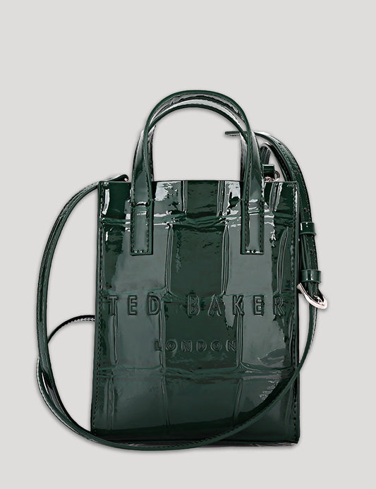 Women's GATOCON-Croc Effect Mini Icon Bag Mid-Green Ted Baker South Africa
