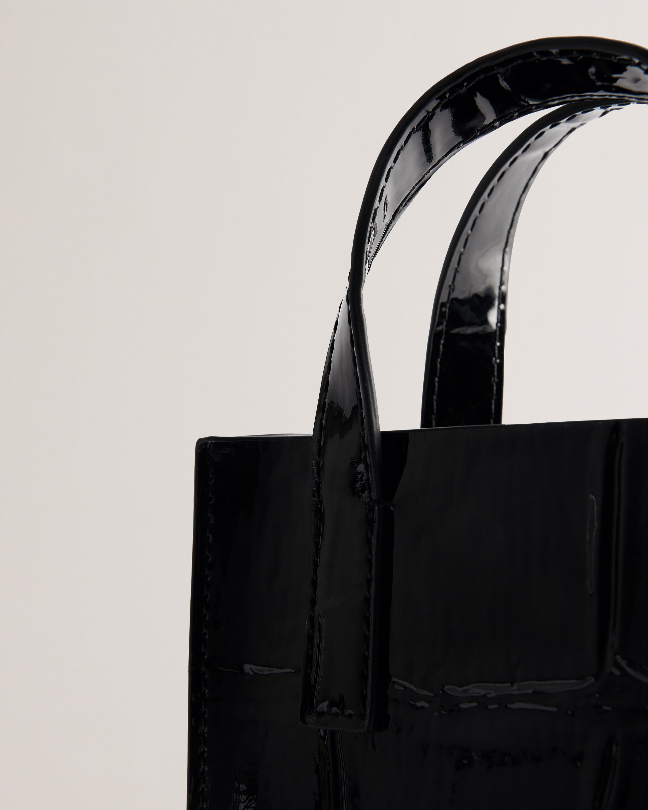 Women's Gatocon-Croc Effect Mini Icon Bag Jet-Black Ted Baker South Africa Bellabags