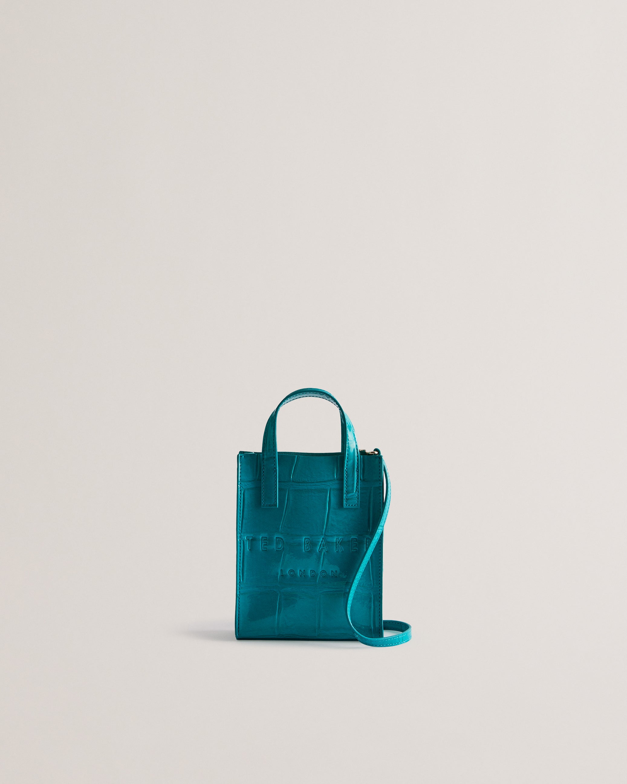 Women's Gatocon-Croc Effect Mini Icon Bag Teal-Blue Ted Baker South Africa Bellabags