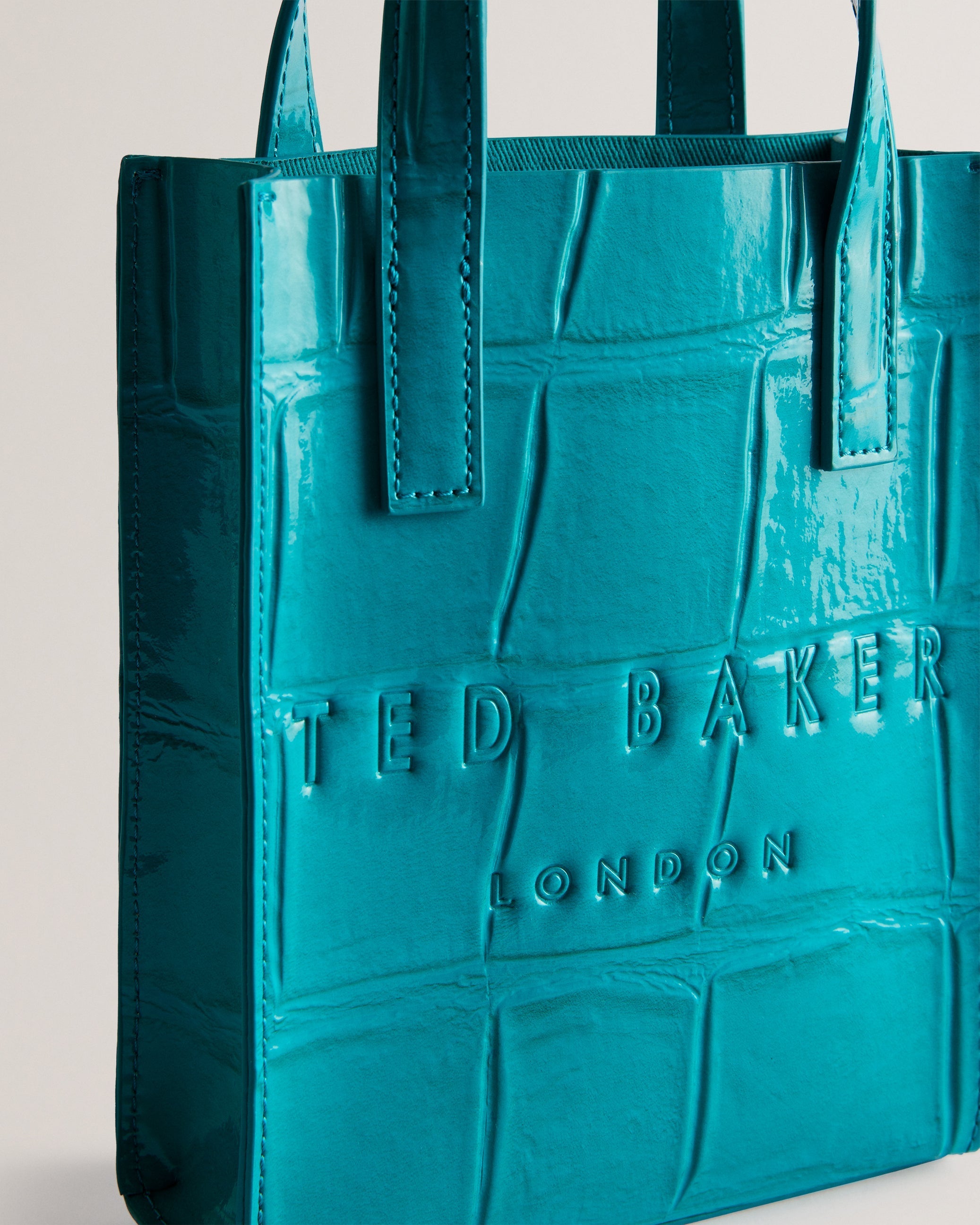 Women's Gatocon-Croc Effect Mini Icon Bag Teal-Blue Ted Baker South Africa Bellabags