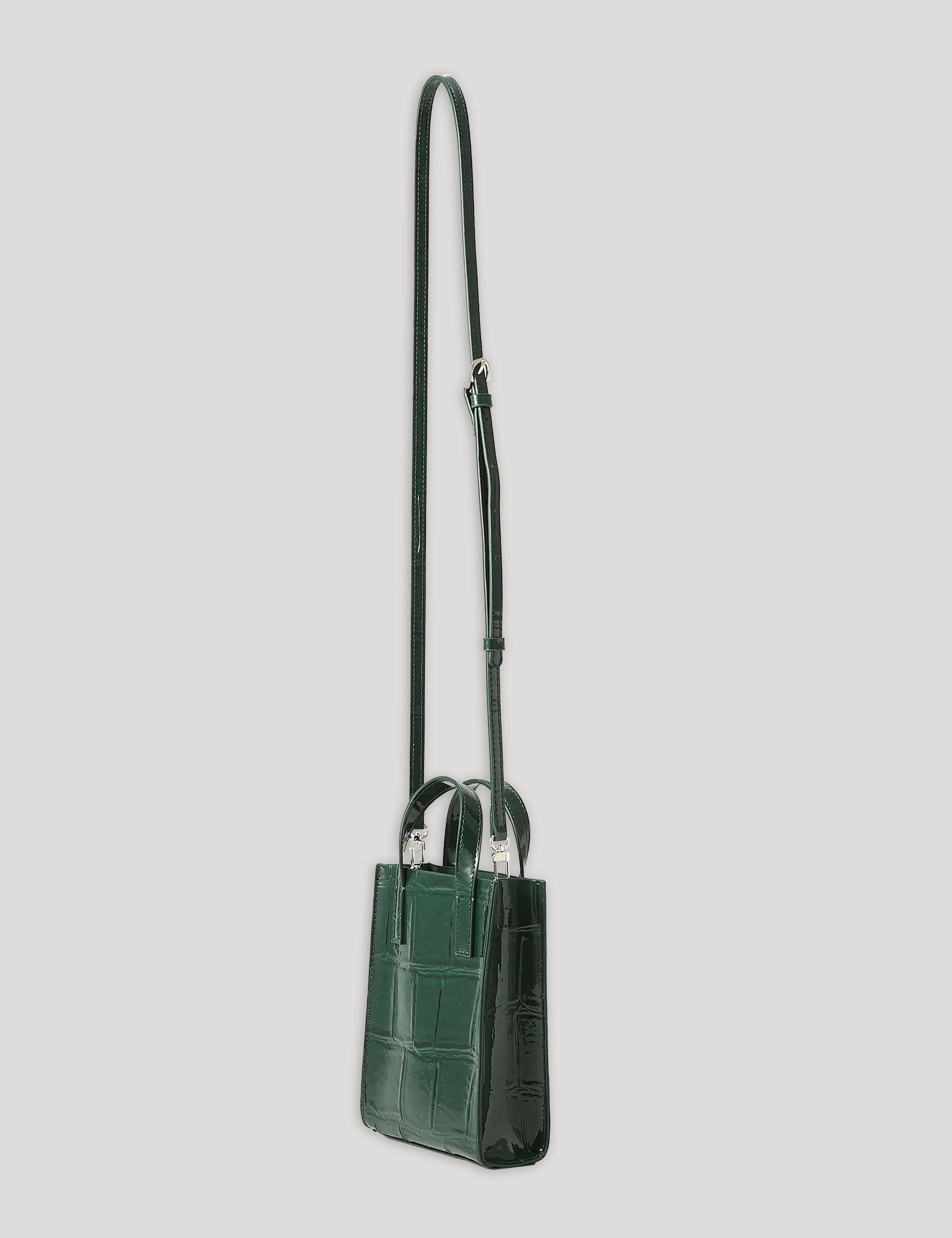 Women's GATOCON-Croc Effect Mini Icon Bag Mid-Green Ted Baker South Africa