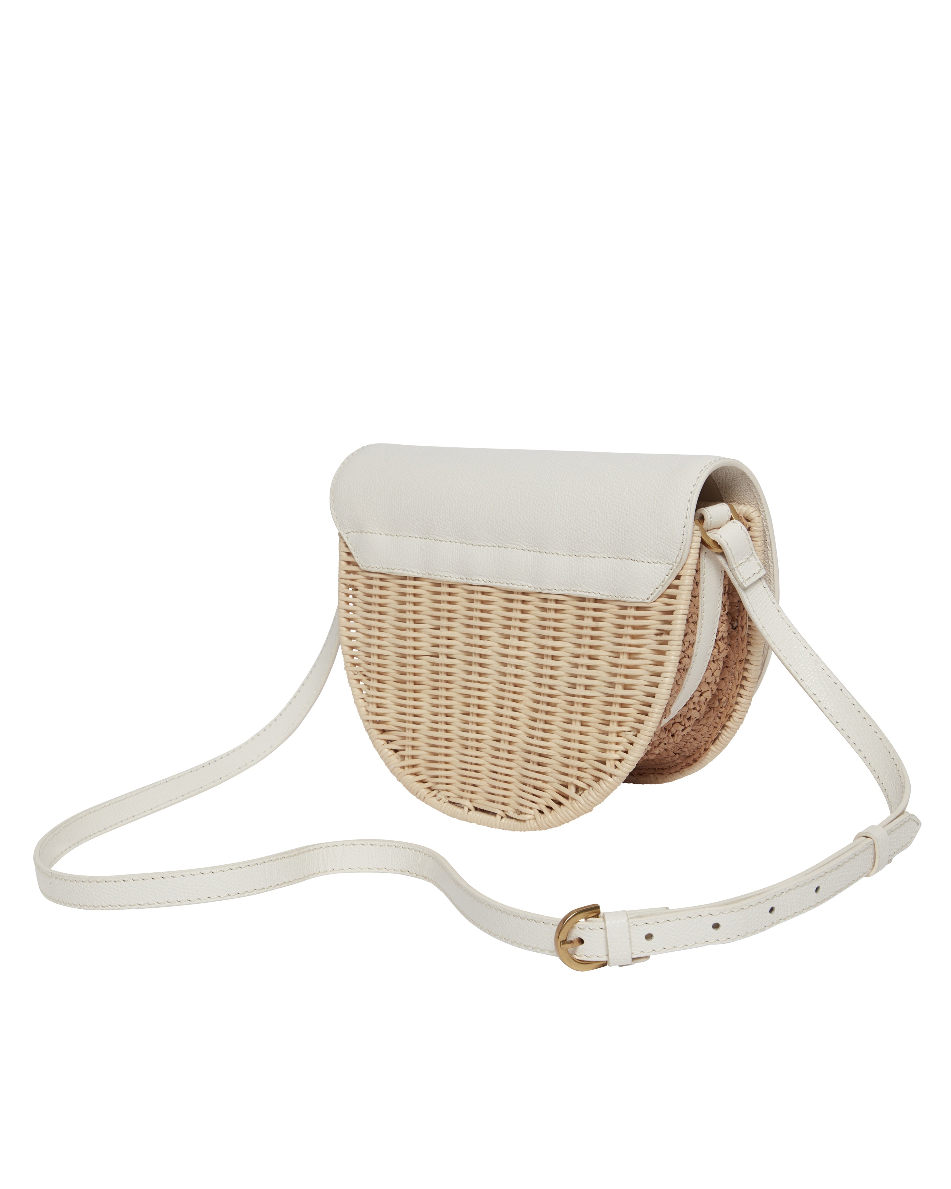 Women's Oxfordd-Padlock Detail Rattan Saddle Bag Ecru Ted Baker South Africa Bellabags