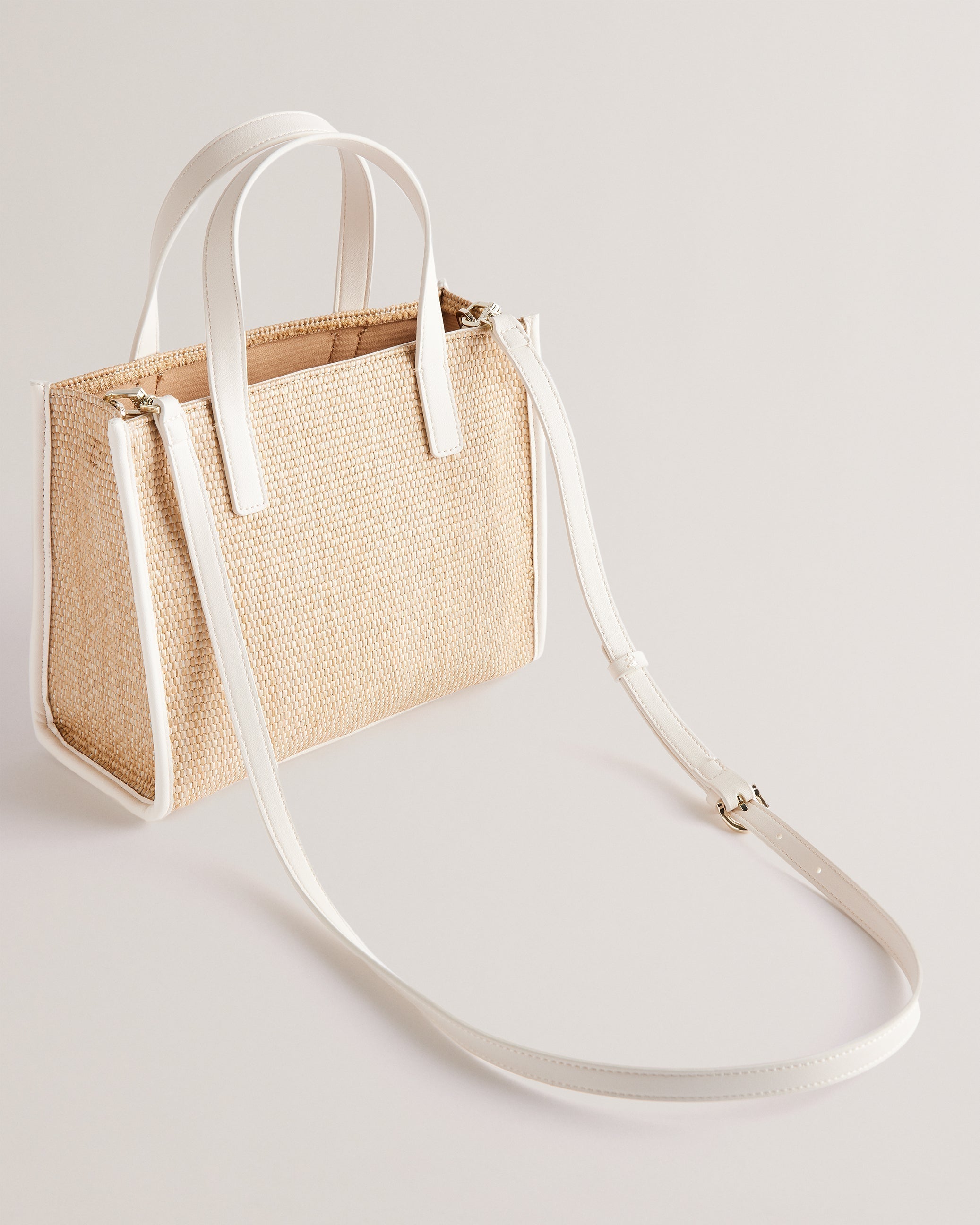 Women's Paolina-Faux Raffia Small Icon Bag Ecru Ted Baker South Africa Bellabags