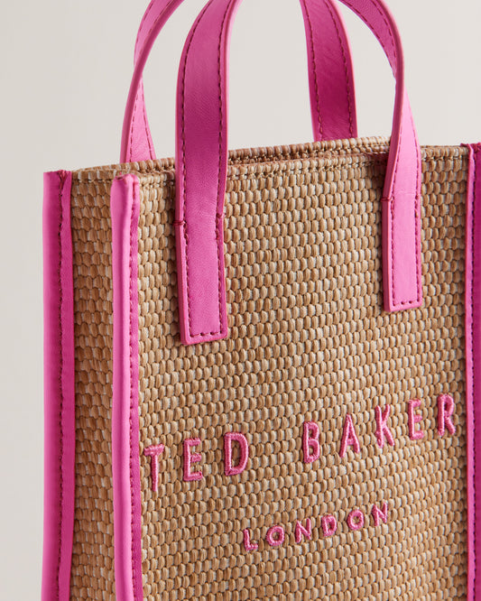 Women's Paolina-Faux Raffia Small Icon Bag Brt-Pink Ted Baker South Africa Bellabags