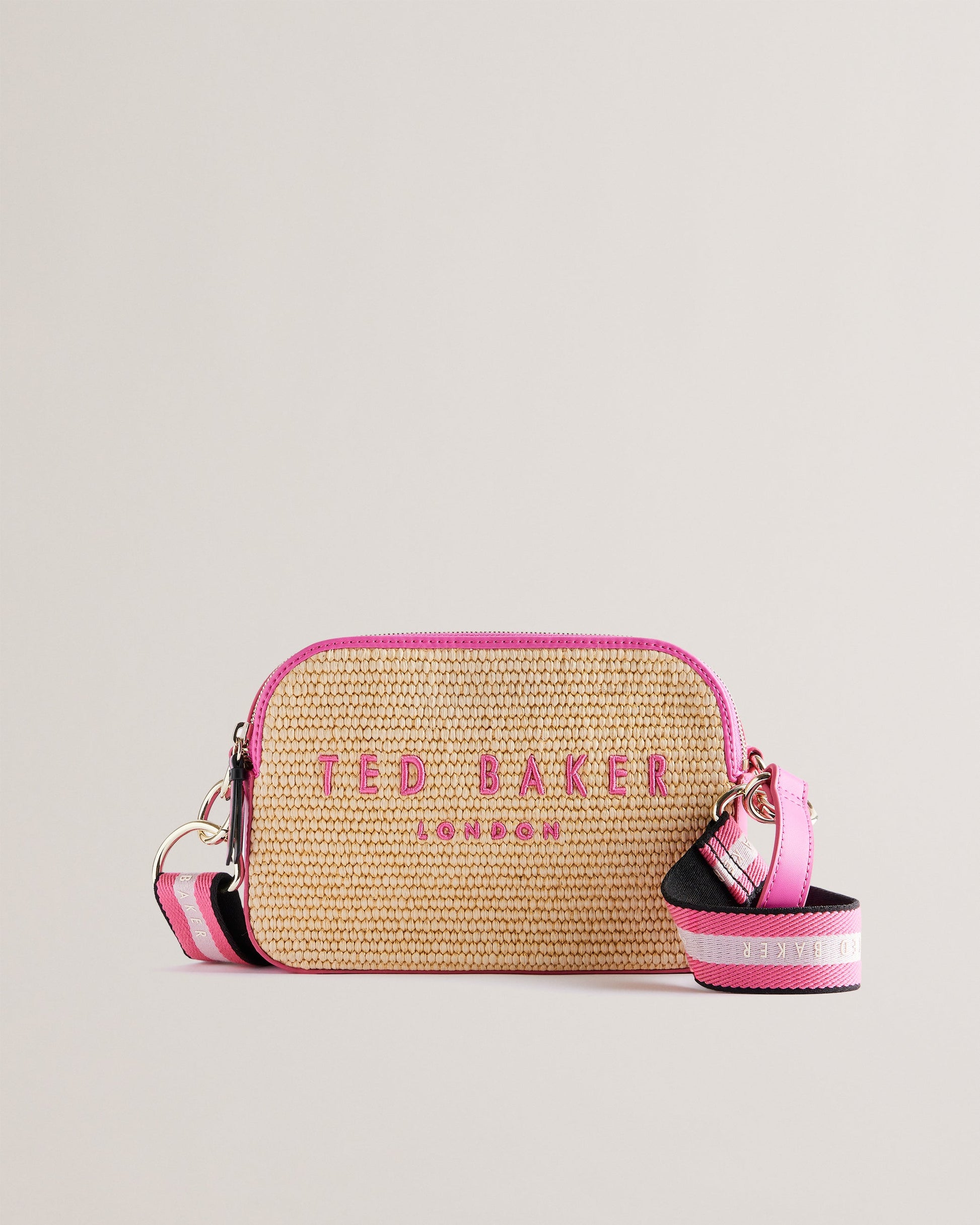 Women's Stelio-Branded Webbing Faux Raffia Camera Brt-Pink Ted Baker South Africa