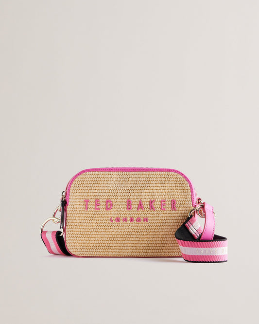 Women's Stelio-Branded Webbing Faux Raffia Camera Brt-Pink Ted Baker South Africa
