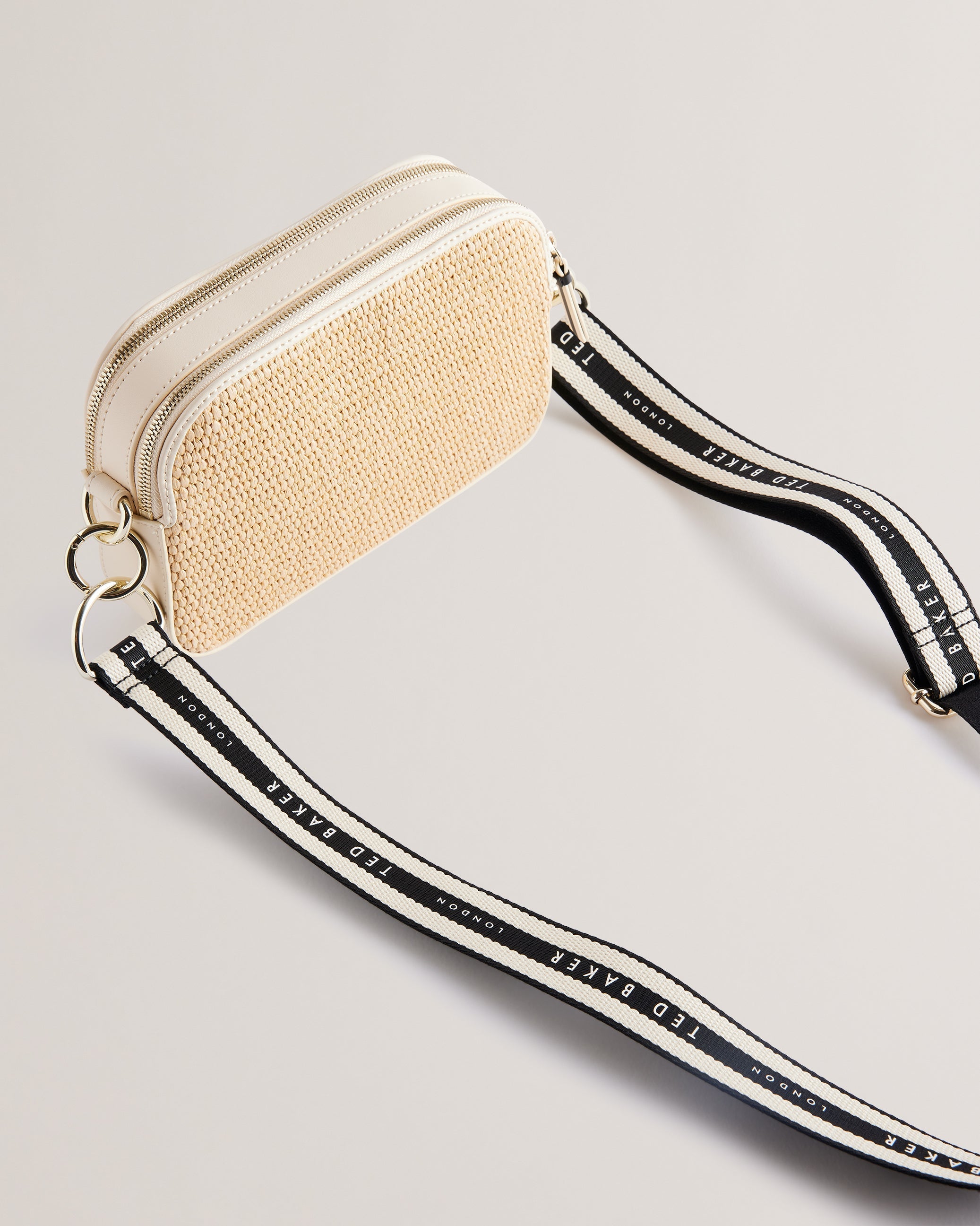 Women's Stelio-Branded Webbing Faux Raffia Camera Ecru Ted Baker South Africa Bellabags