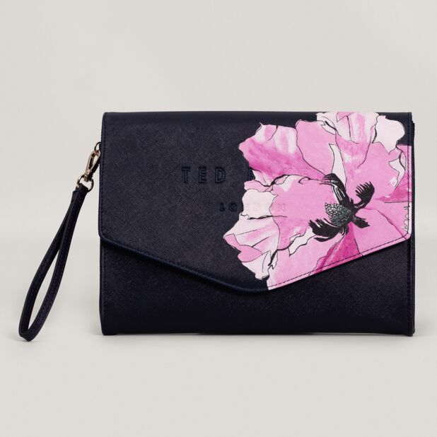 Women's Mielliy-Floral Printed Envelope Pouch Navy Ted Baker South Africa