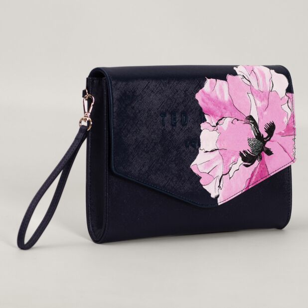 Women's Mielliy-Floral Printed Envelope Pouch Navy Ted Baker South Africa