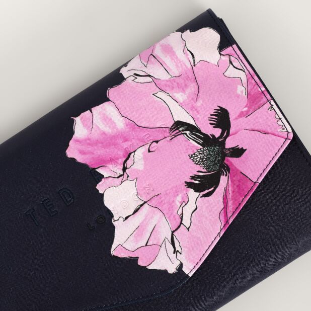 Women's Mielliy-Floral Printed Envelope Pouch Navy Ted Baker South Africa