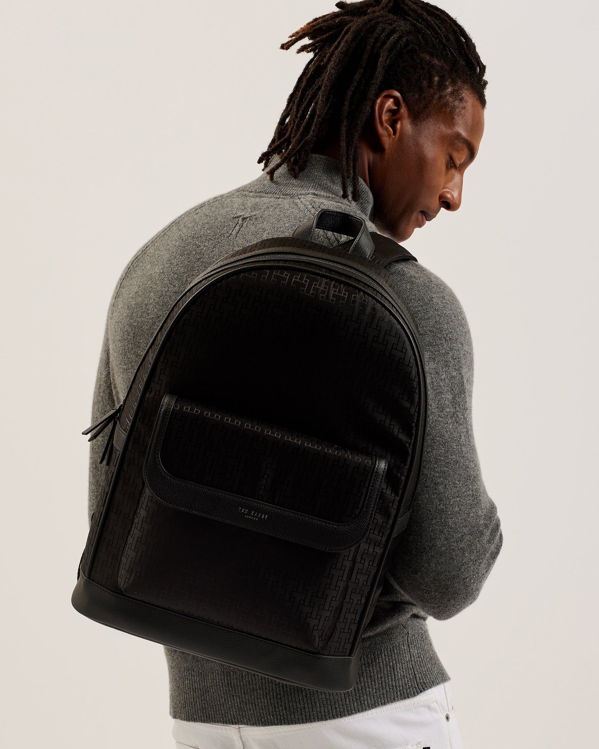 Men's Tedrik-T Jacquard Backpack Black Ted Baker South Africa