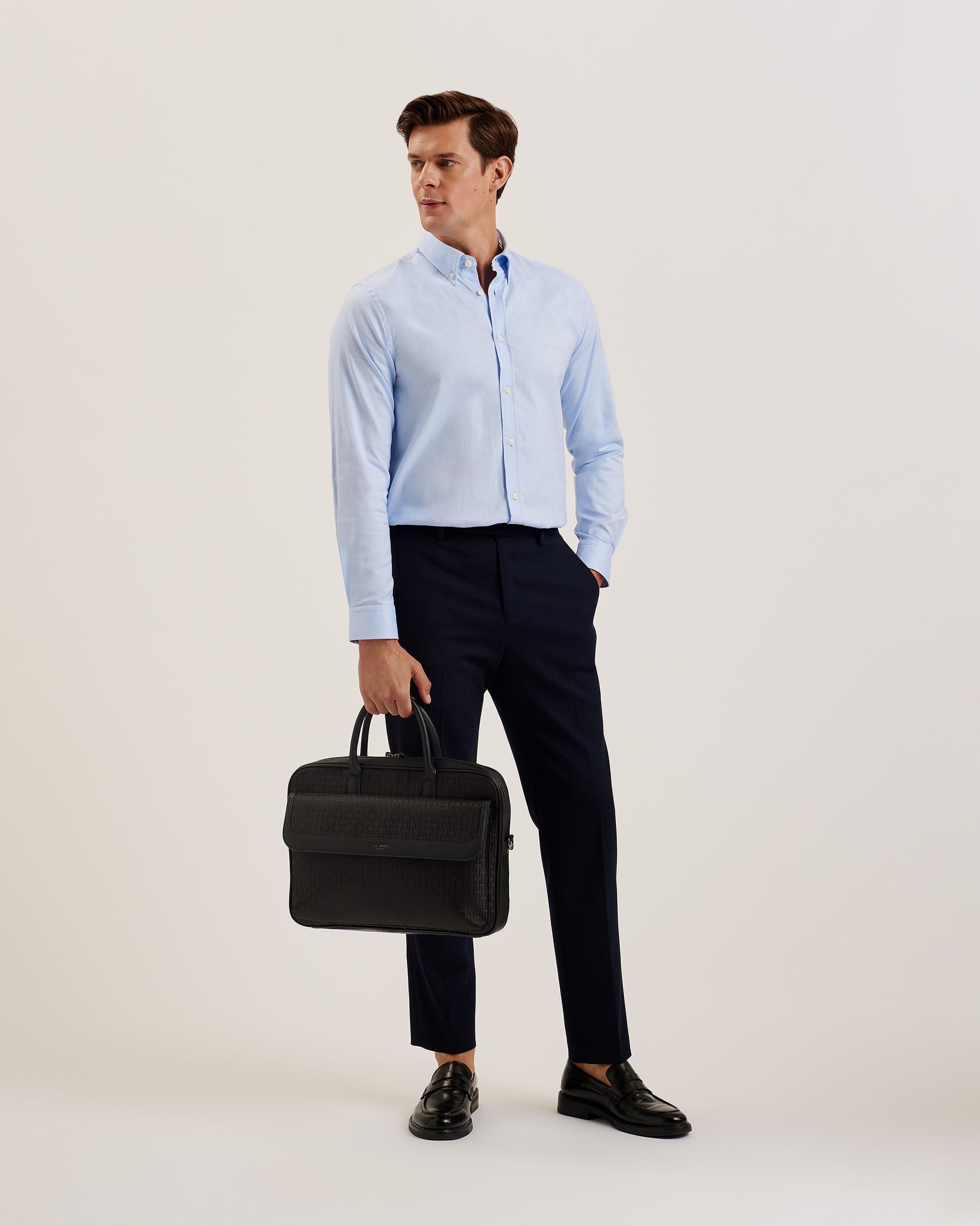 Men's Terance-T Jacquard Document Bag Black Ted Baker South Africa