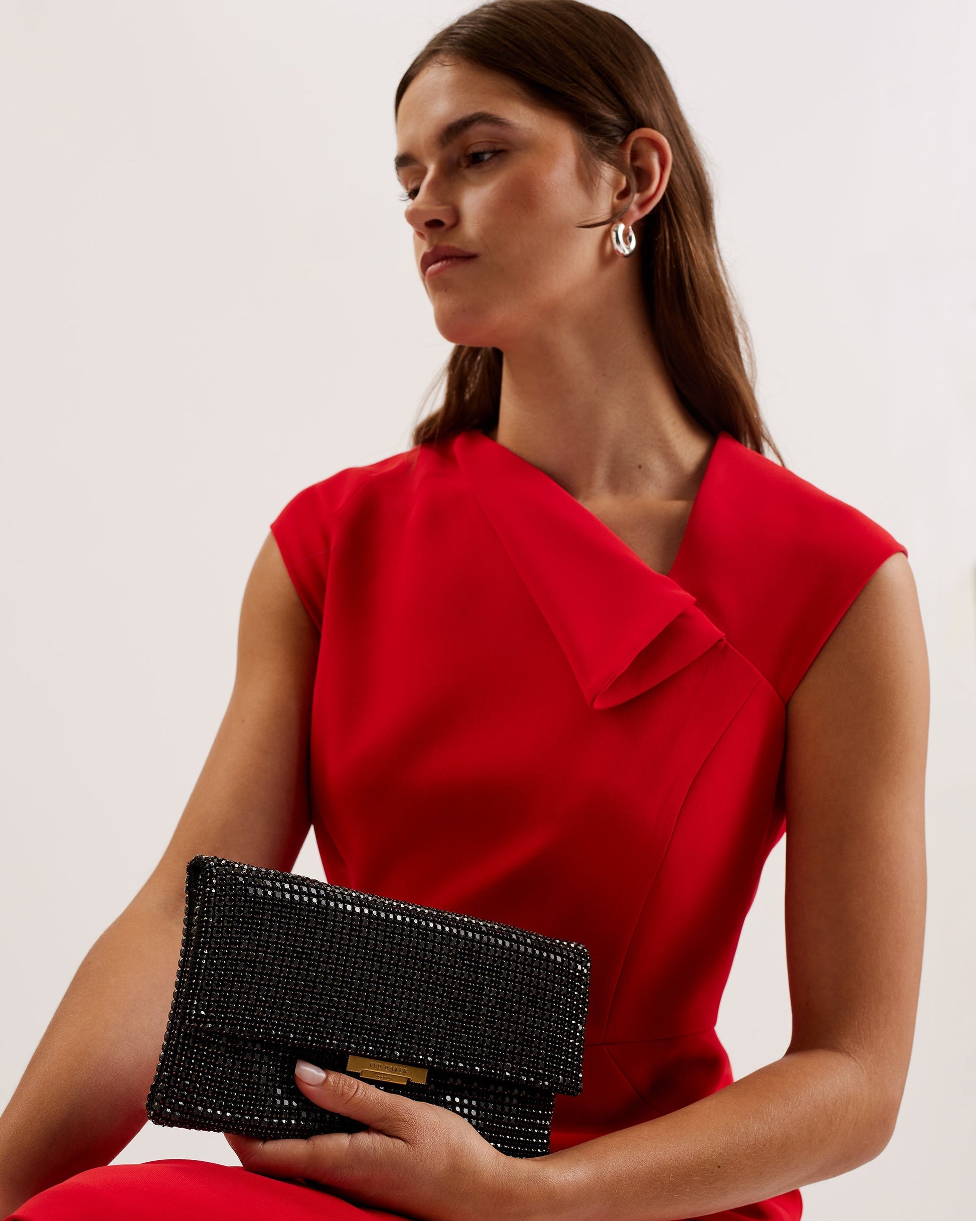 Women's Kristn-Crystal Long Fold Over Crossbody Black Ted Baker South Africa