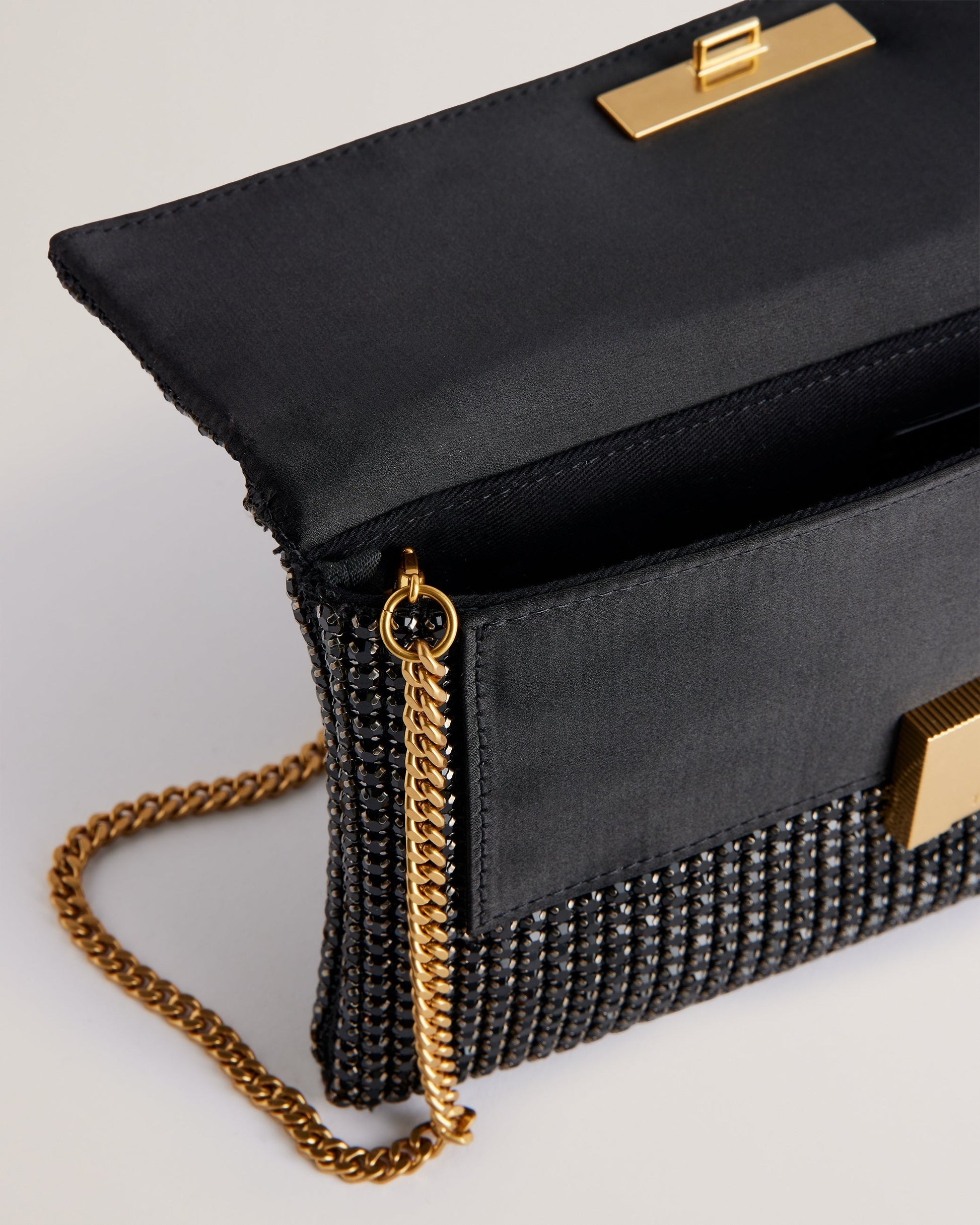 Women's Kristn-Crystal Long Fold Over Crossbody Black Ted Baker South Africa