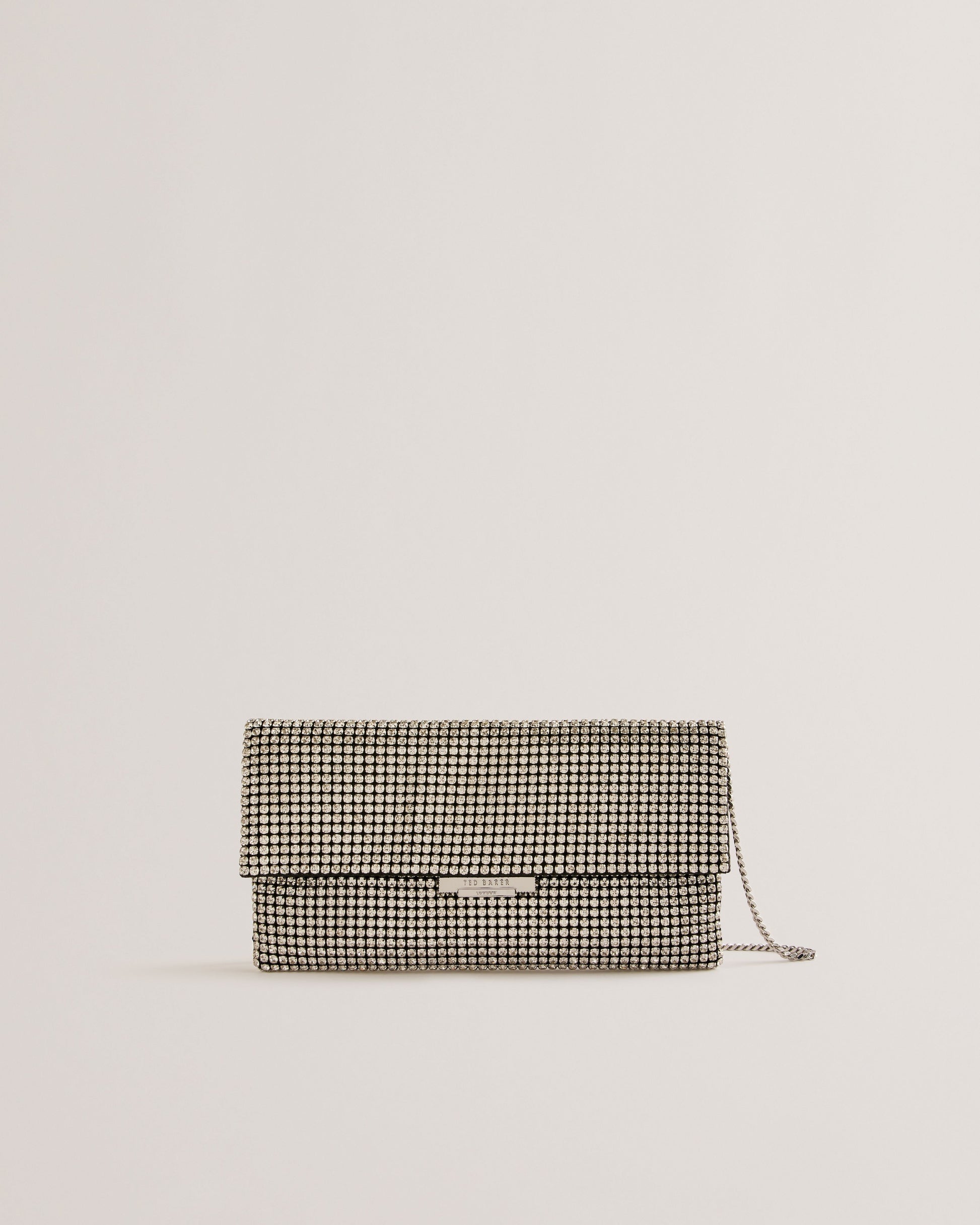 Women's Kristn-Crystal Long Fold Over Crossbody Silver Ted Baker South Africa