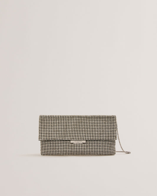 Women's Kristn-Crystal Long Fold Over Crossbody Silver Ted Baker South Africa