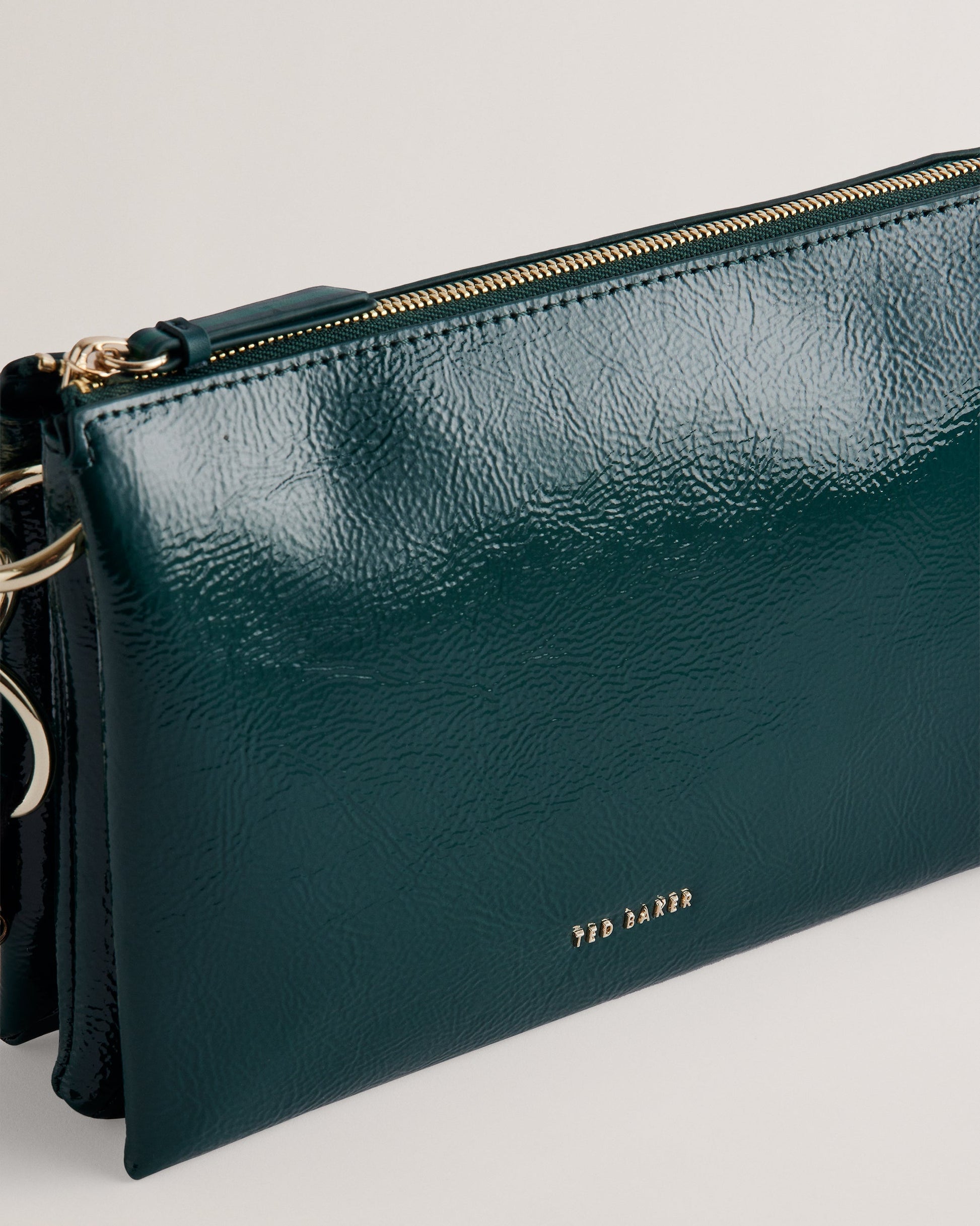 Women's Dawcey-Webbing Leather Crinkle Crossbody Mid-Green Ted Baker South Africa