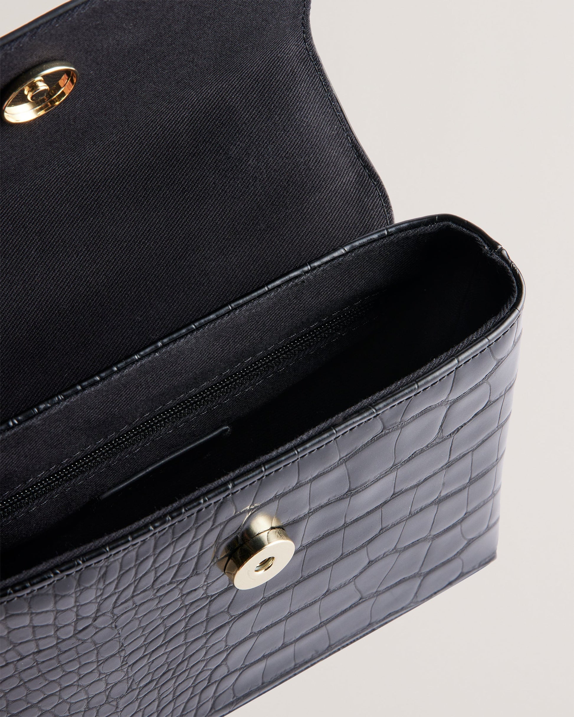 Women's Aynaya-Croc Effect Top Handle Small Bag Black Ted Baker South Africa