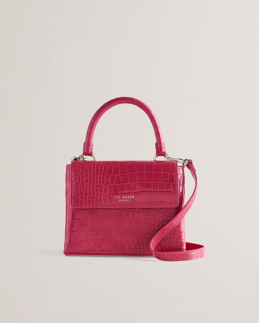 Women's Aynaya-Croc Effect Top Handle Small Bag Brt-Pink Ted Baker South Africa