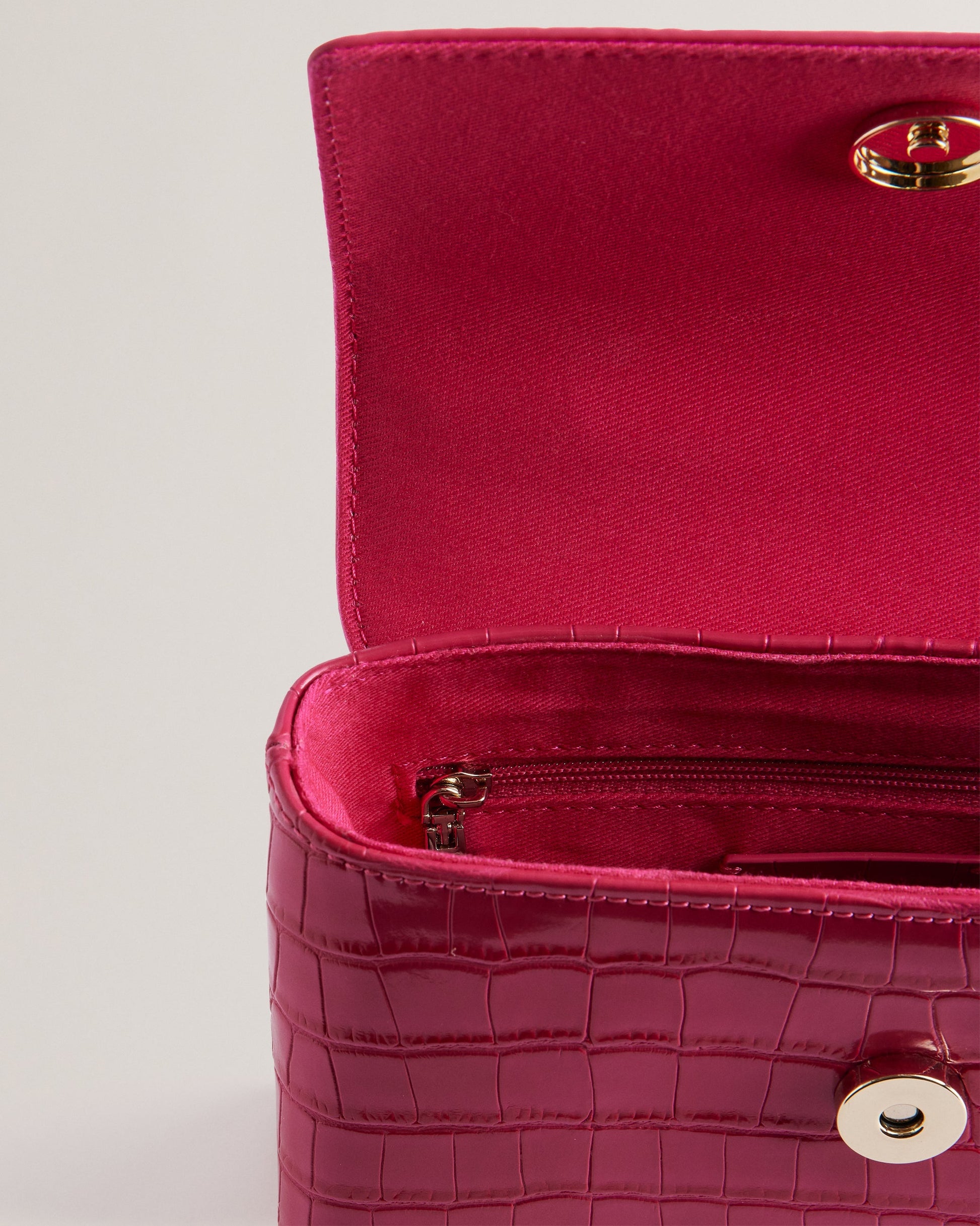 Women's Aynaya-Croc Effect Top Handle Small Bag Brt-Pink Ted Baker South Africa