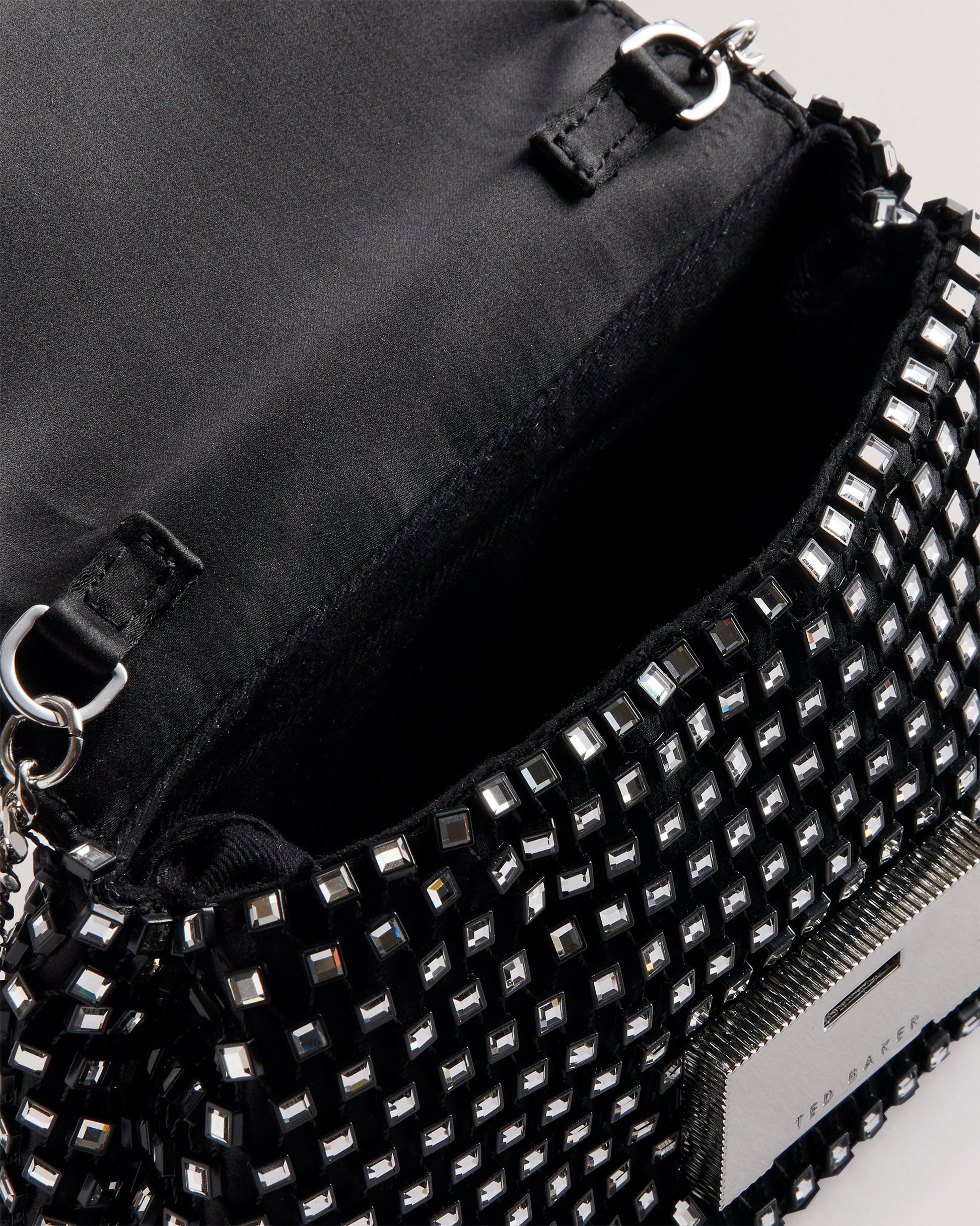 Women's Glitszi-Mesh Crystal Cross Body Bag Black Ted Baker South Africa