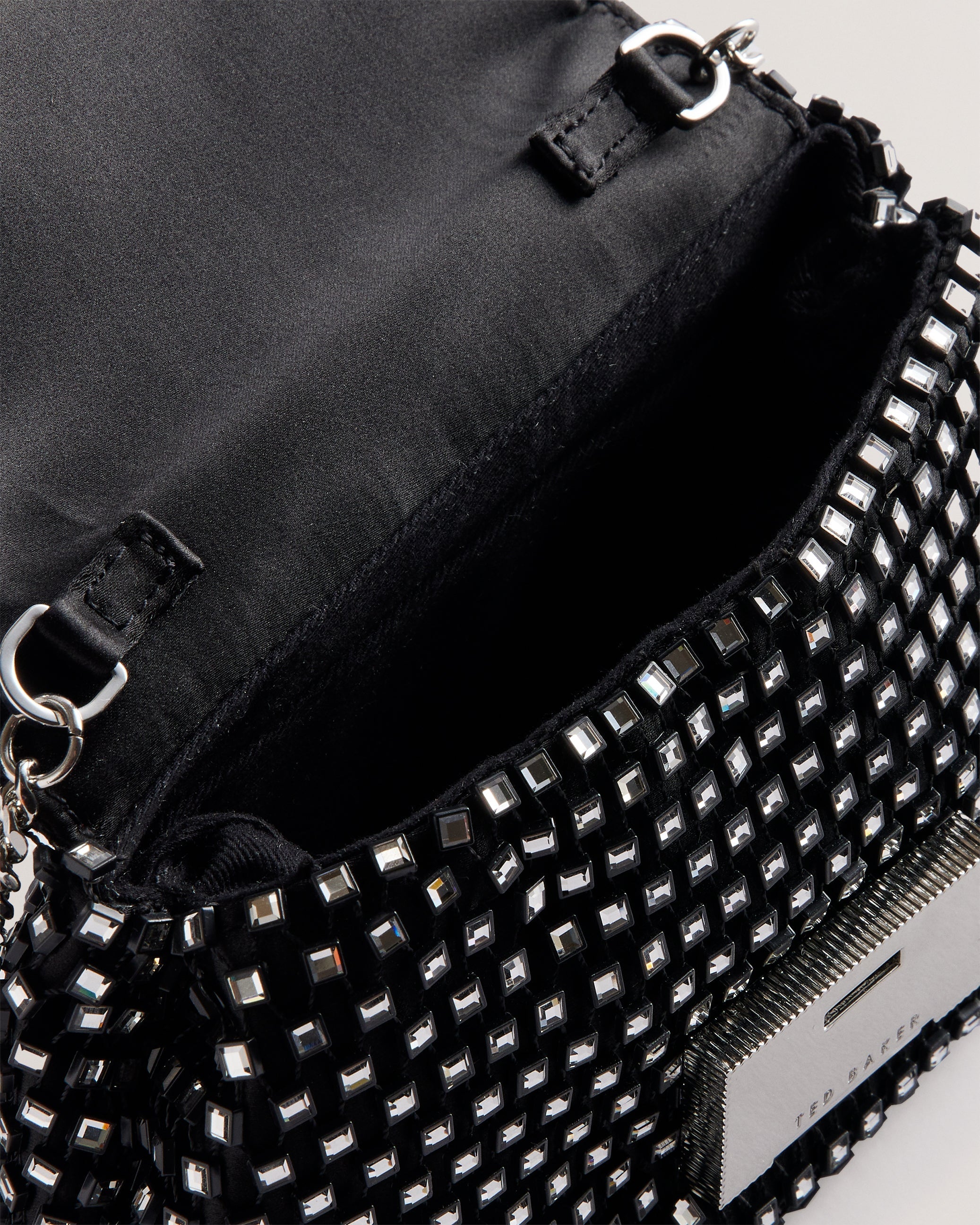 Women's Glitszi-Mesh Crystal Cross Body Bag Black Ted Baker South Africa Bellabags