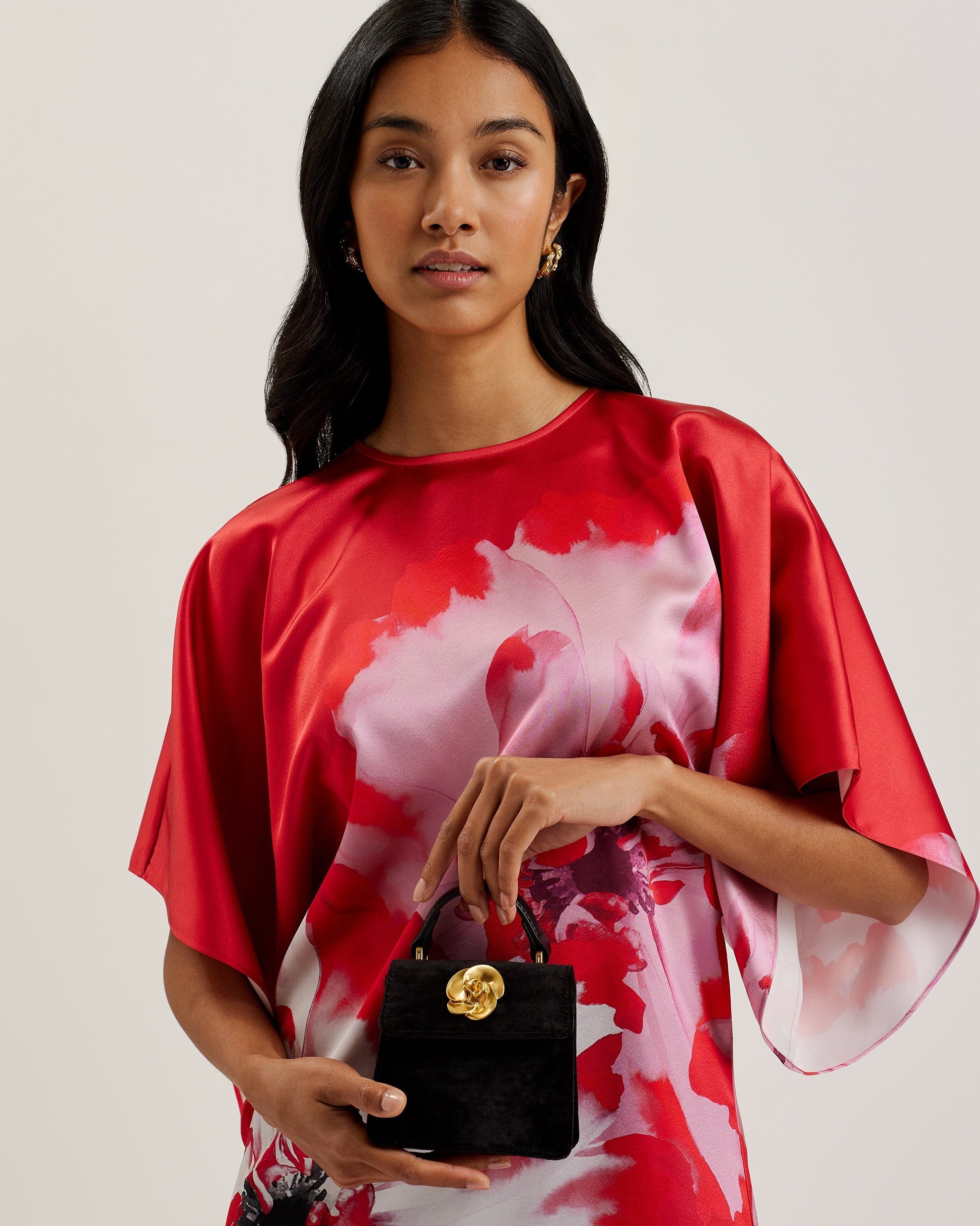 Women's Rosiya-Velvet Mini Top Handle Rose Bag Black Ted Baker South Africa