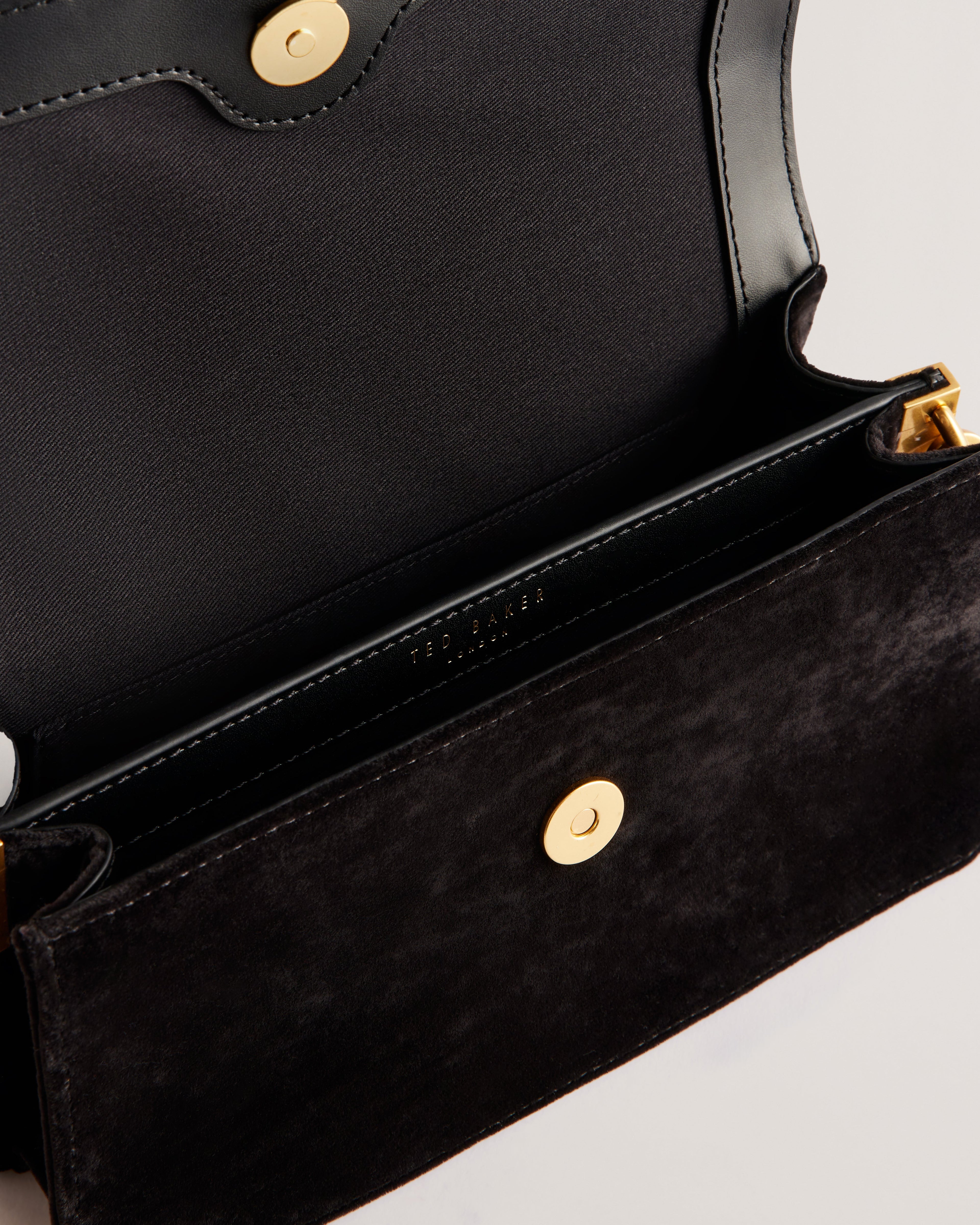 Women's Rosany-Elongat Velvet Top Handle Rose Bag Black Ted Baker South Africa Bellabags