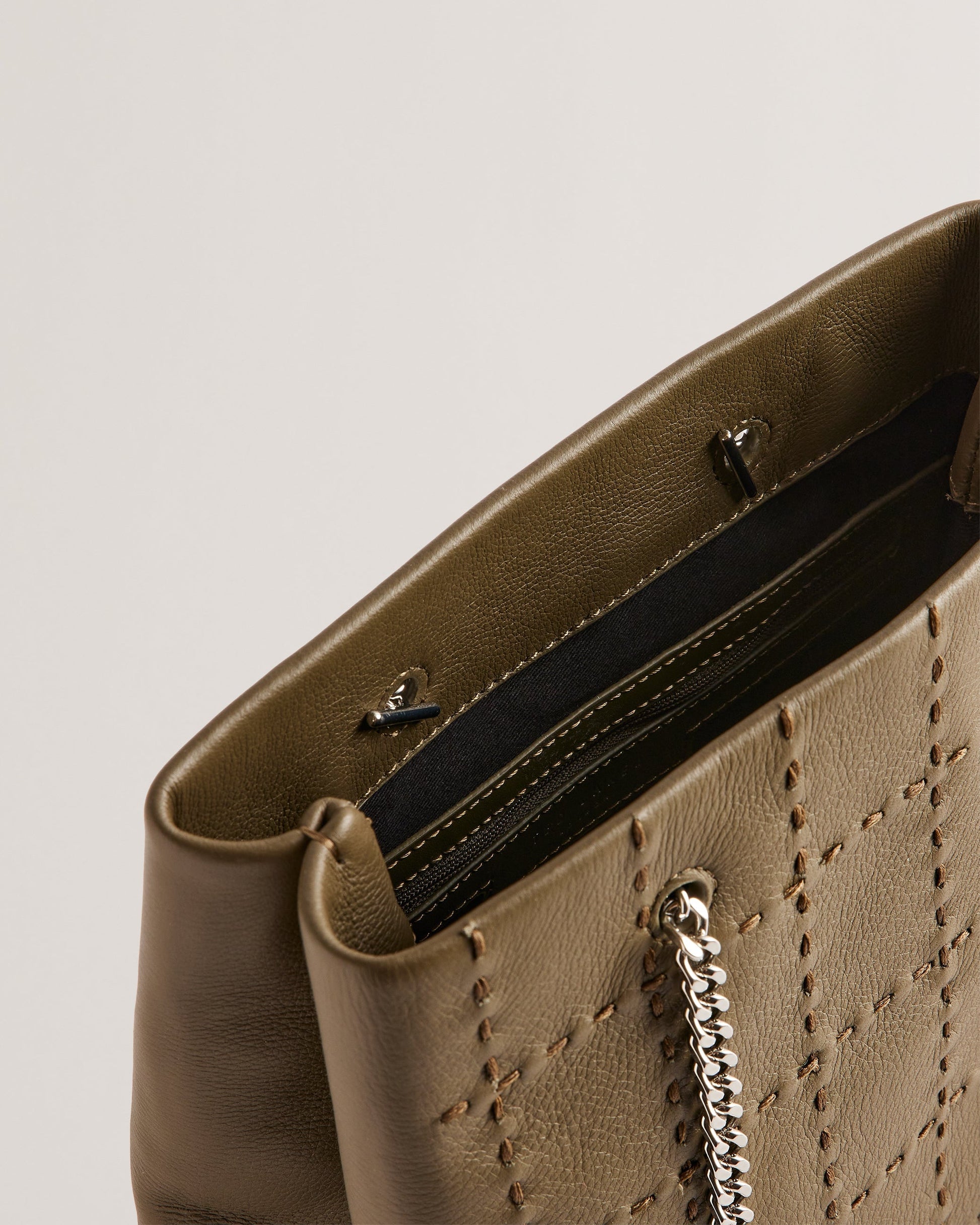 Women's Stalia-Checked Stitch Detail Small Bag Khaki Ted Baker South Africa