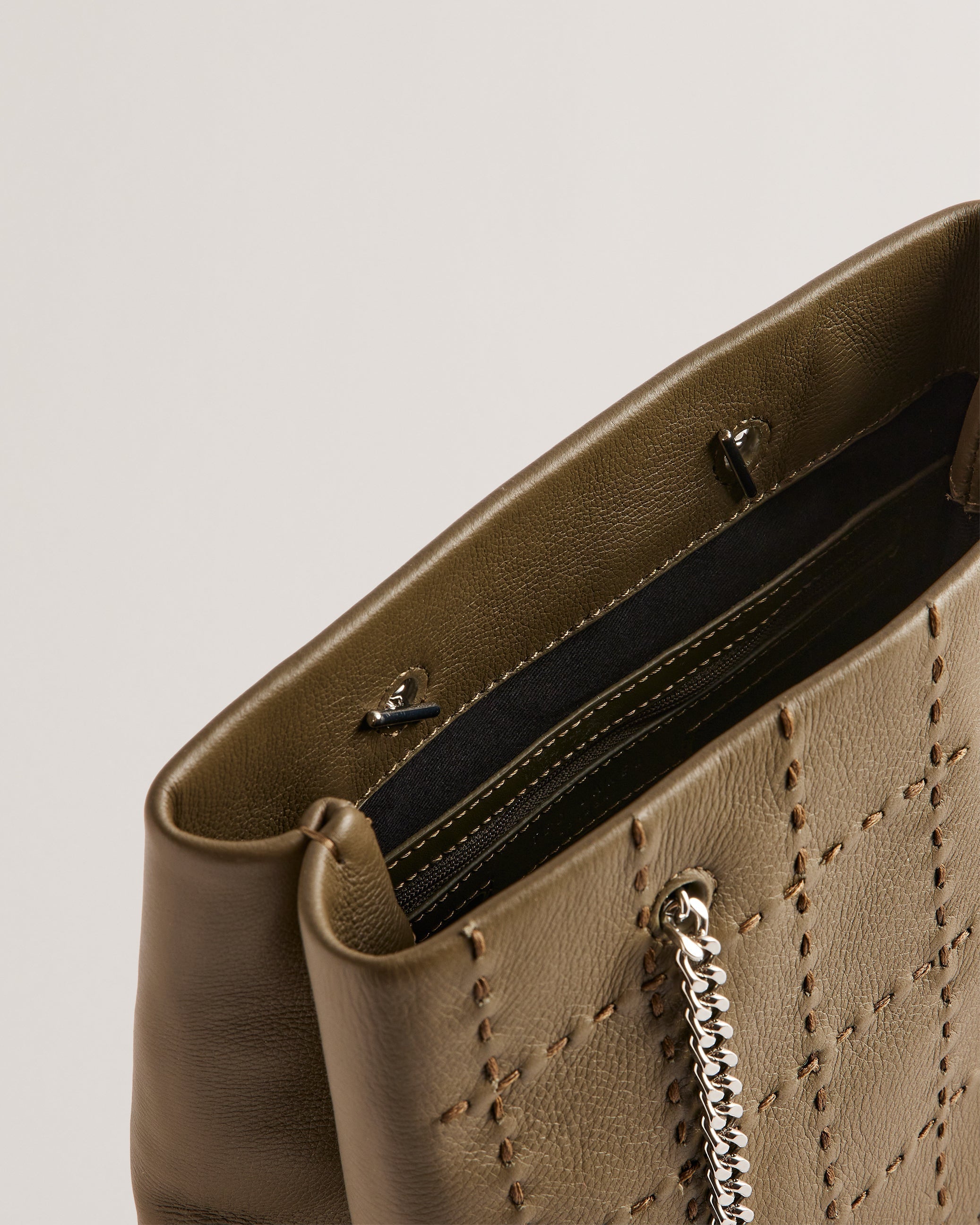 Women's Stalia-Checked Stitch Detail Small Bag Khaki Ted Baker South Africa Bellabags