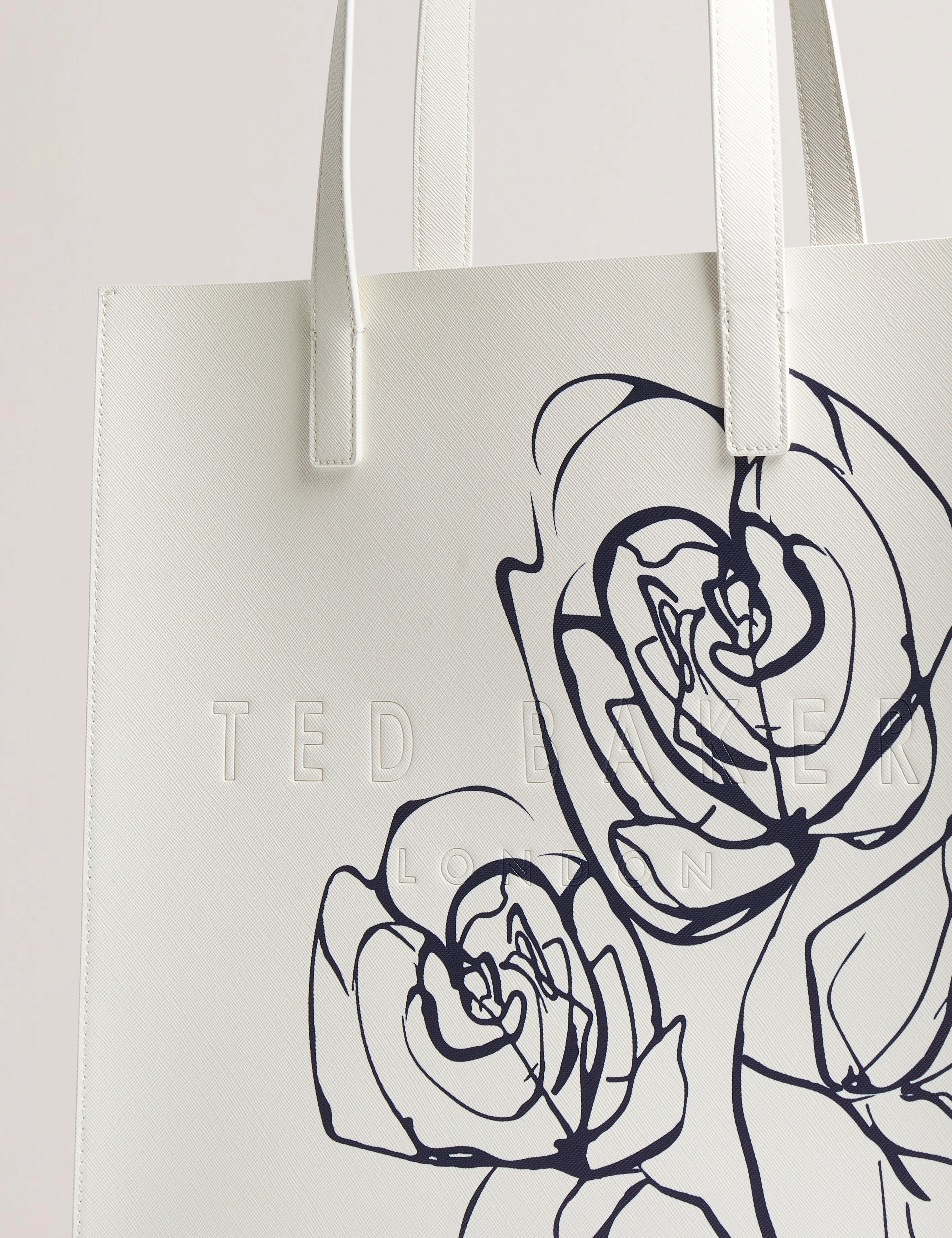 Women's ALIMCON-Linear Rose Large Icon Bag Cream Ted Baker Bellabags