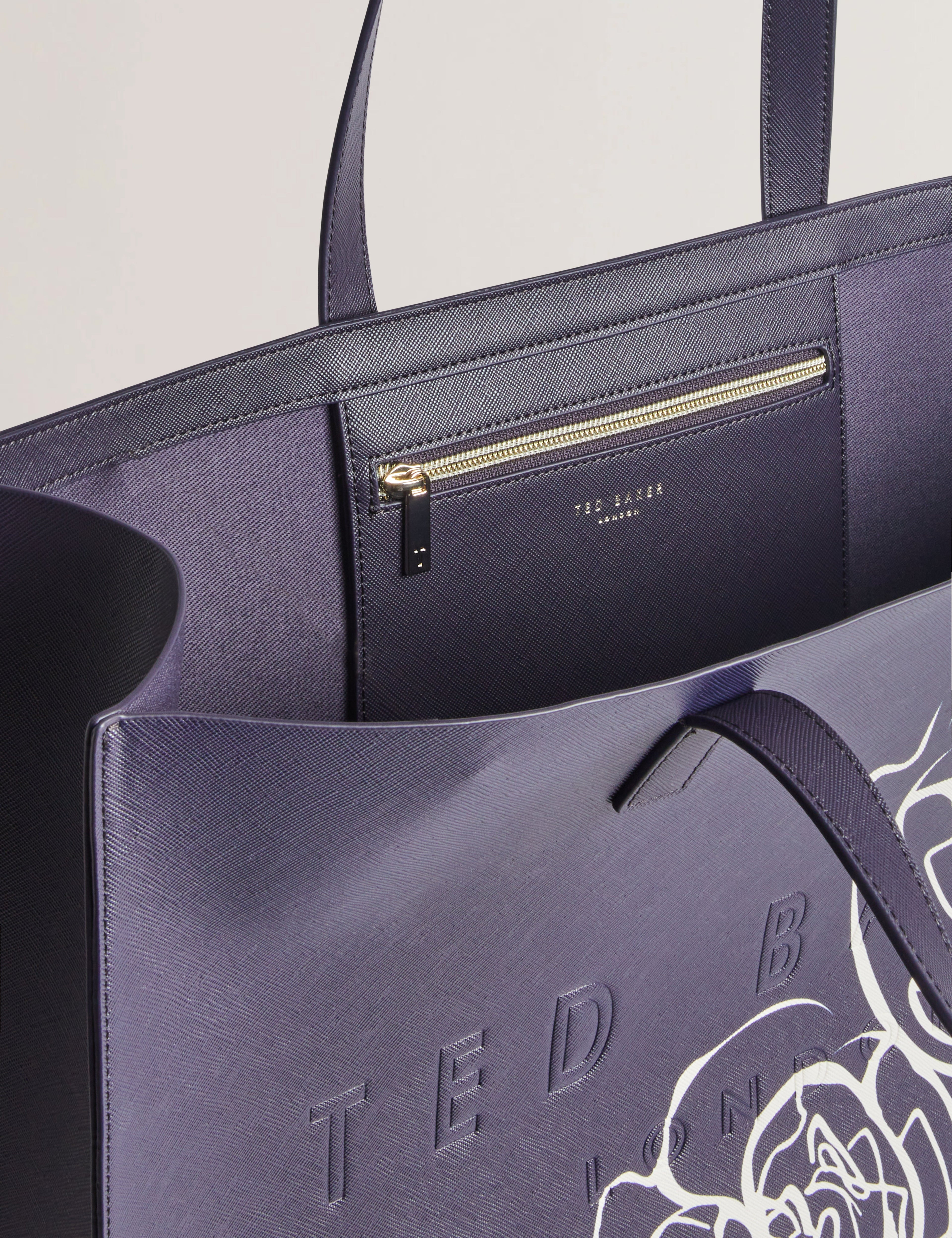 Women's ALUMICN-Linear Rose Extra Large Icon Navy Ted Baker South Africa Bellabags