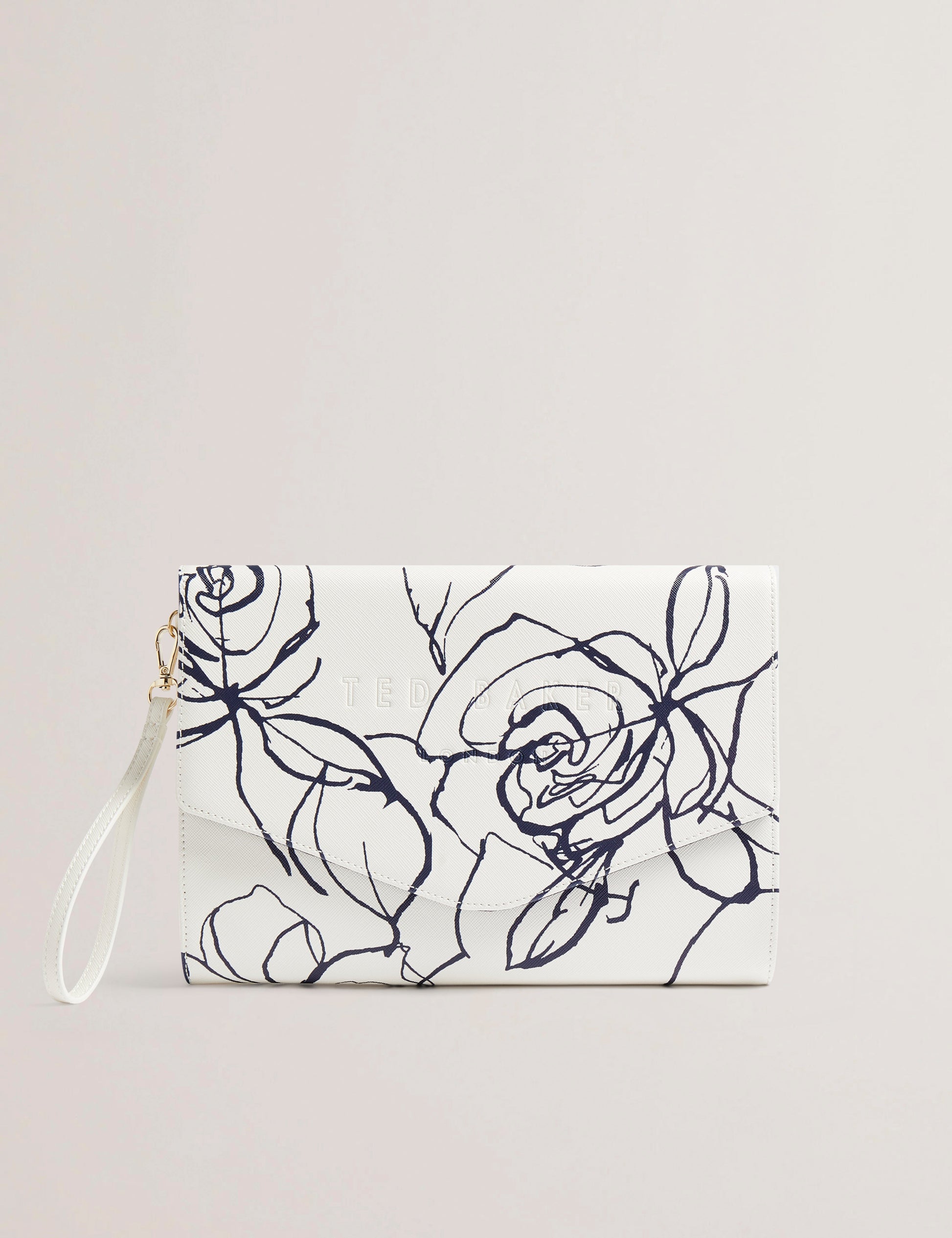 Women's ALMIKON-Linear Rose Pouch Cream Ted Baker South Africa