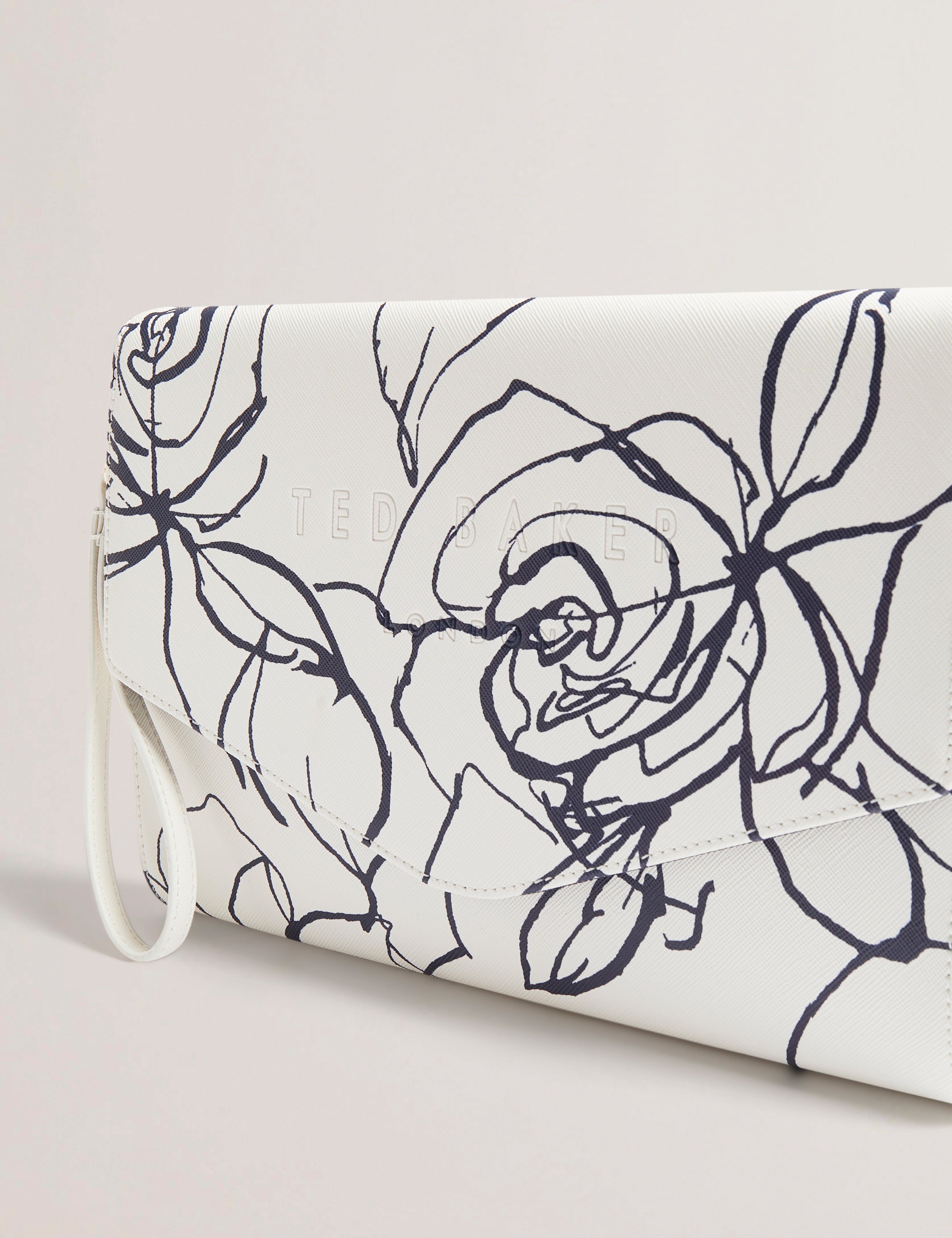 Women's ALMIKON-Linear Rose Pouch Cream Ted Baker Bellabags