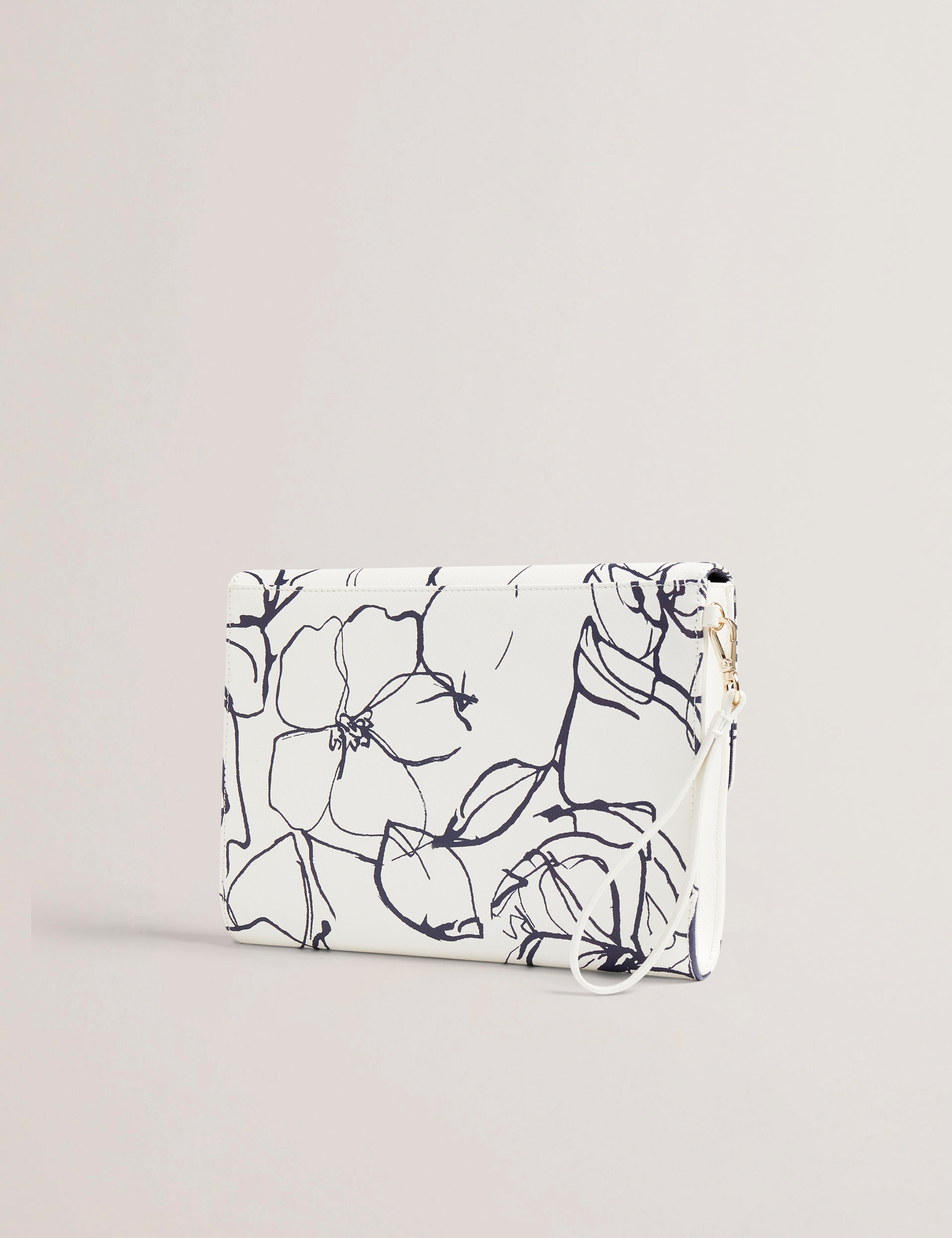 Women's ALMIKON-Linear Rose Pouch Cream Ted Baker Bellabags