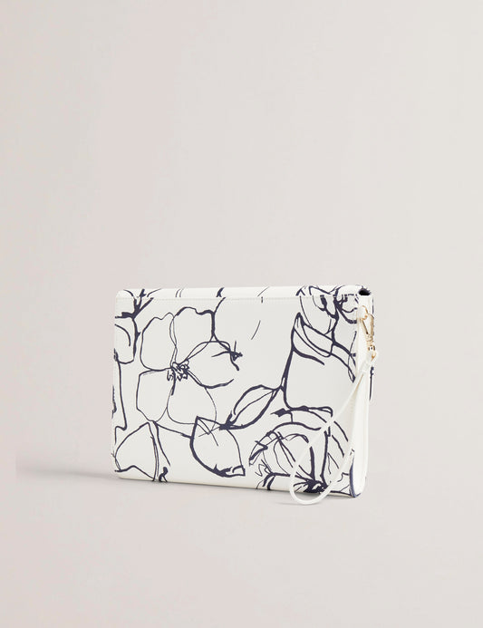 Women's ALMIKON-Linear Rose Pouch Cream Ted Baker Bellabags