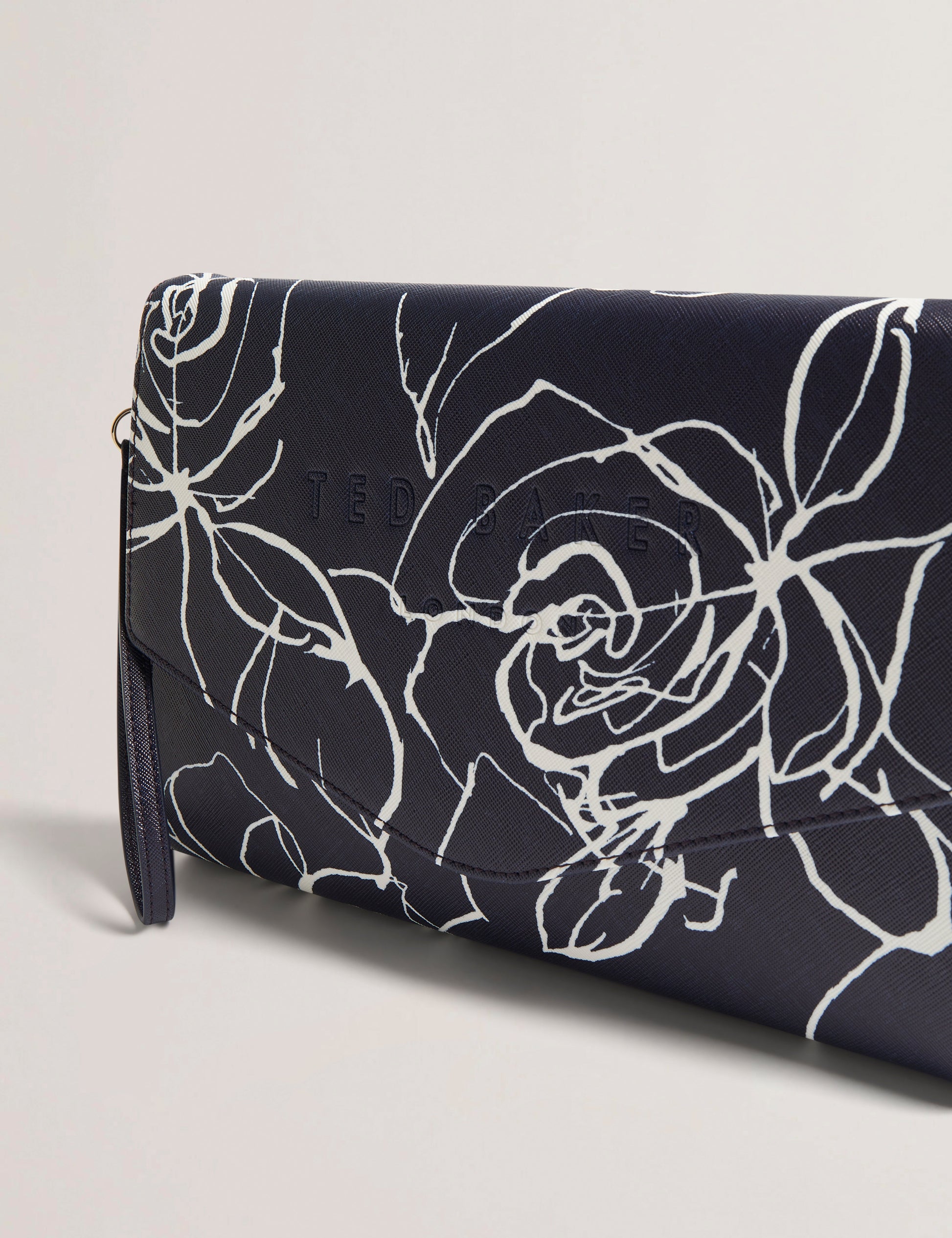 Women's ALMIKON-Linear Rose Pouch Navy Ted Baker South Africa