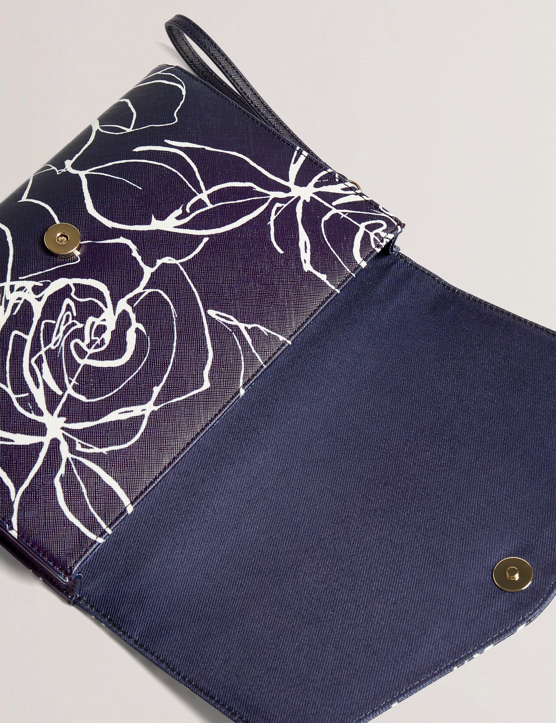 Women's ALMIKON-Linear Rose Pouch Navy Ted Baker South Africa
