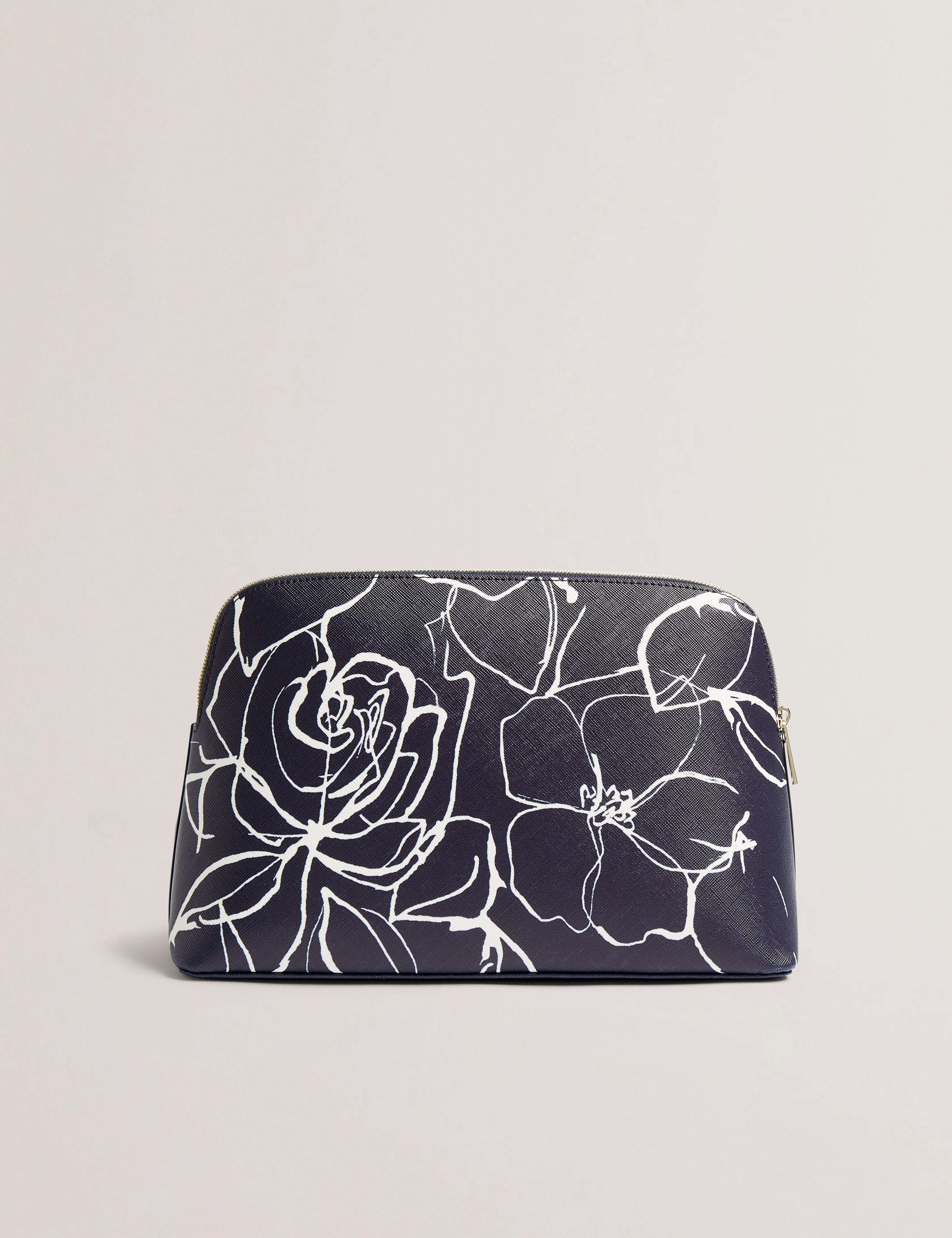 Women's ALIUMI-Linear Rose Large Washbag Navy Ted Baker Bellabags