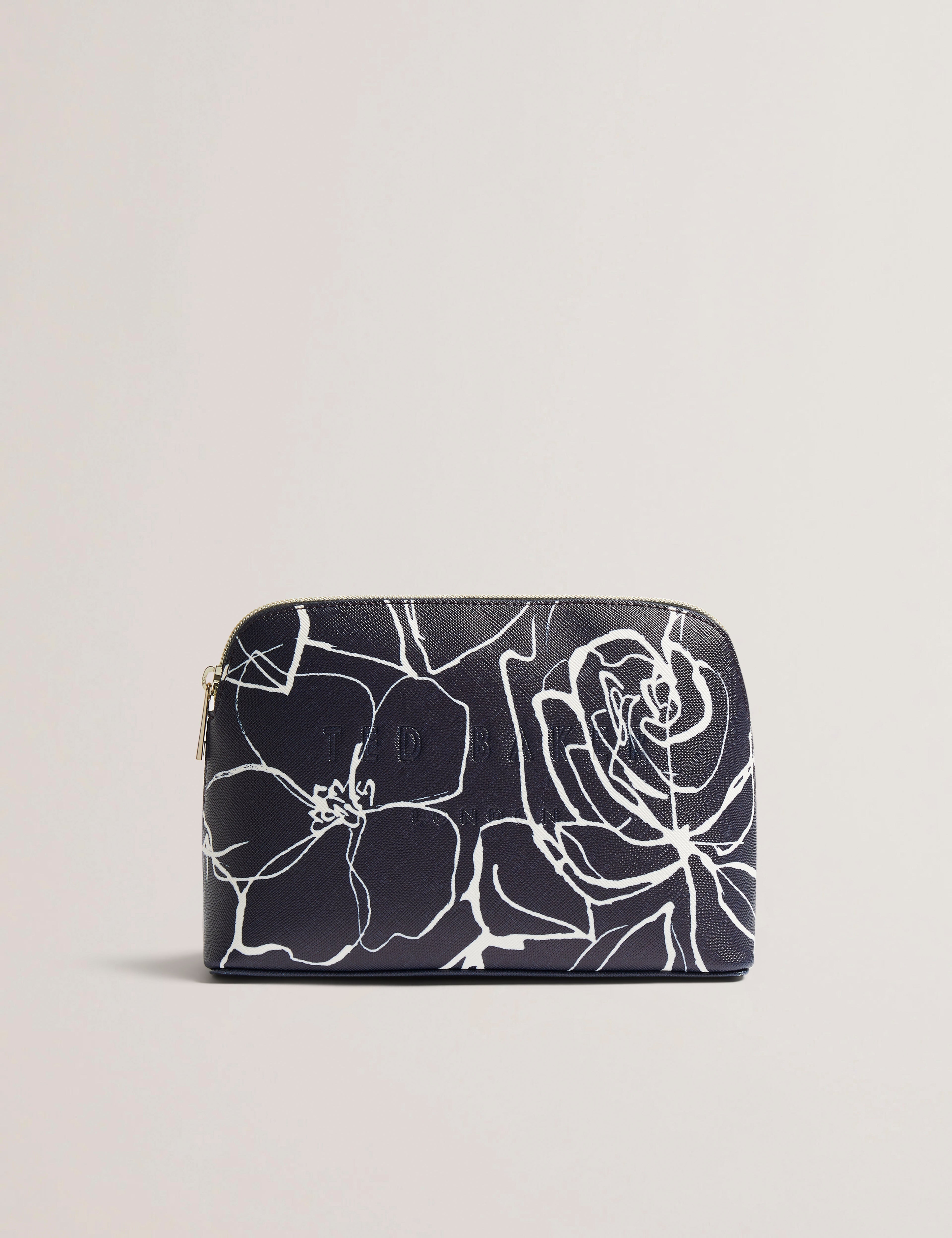 Women's ALLIMI-Linear Rose Makeup Bag Navy Ted Baker Bellabags