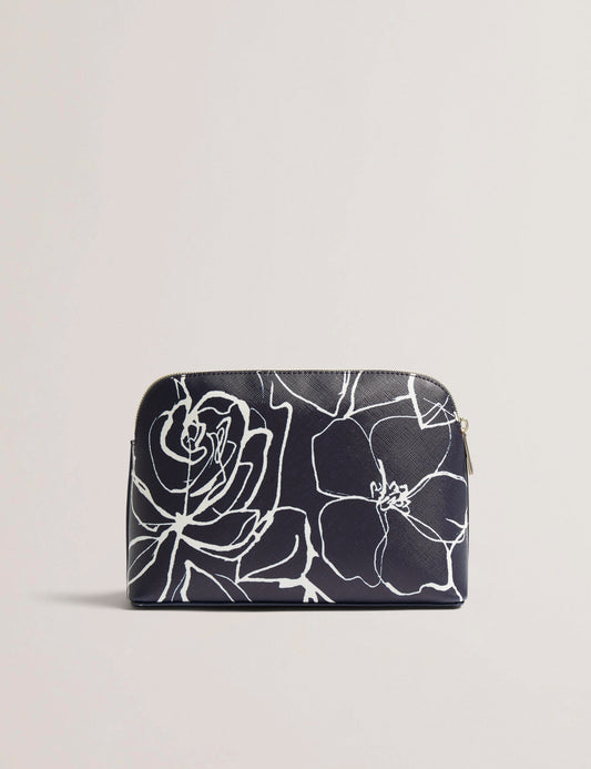 Women's ALLIMI-Linear Rose Makeup Bag Navy Ted Baker Bellabags