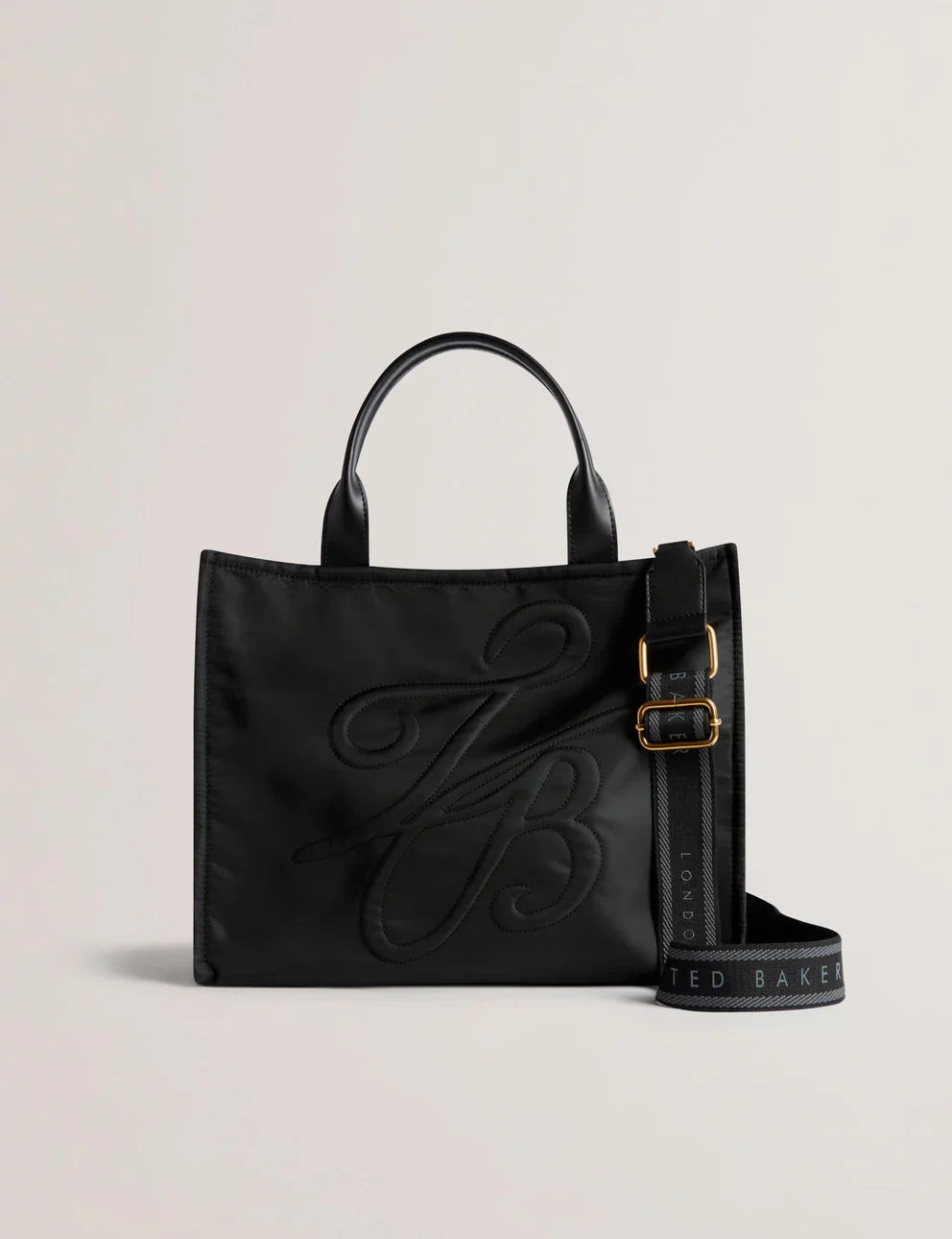 Women's HALEA-TB Script Padded Nylon Large S Black Ted Baker South Africa Bellabags