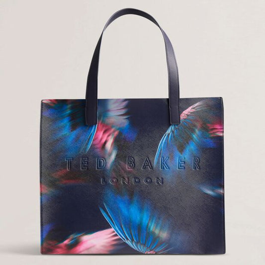 Women's FEAICON-Feather Print Extra Large Bag Navy Ted Baker South Africa