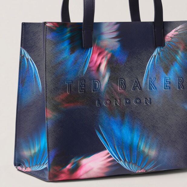 Women's FEAICON-Feather Print Extra Large Bag Navy Ted Baker South Africa