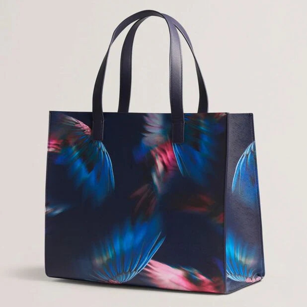 Women's FEAICON-Feather Print Extra Large Bag Navy Ted Baker South Africa Bellabags