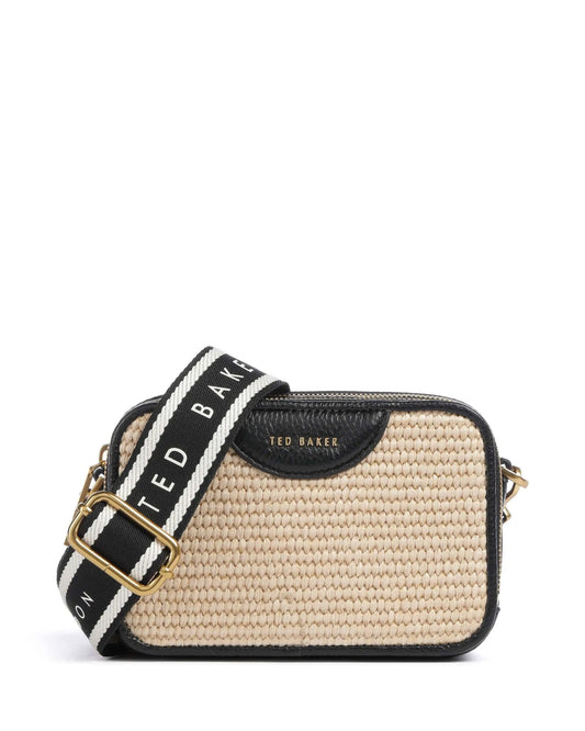 Women's BARIA-Webbing Faux Raffia Camera Bag Black Ted Baker South Africa
