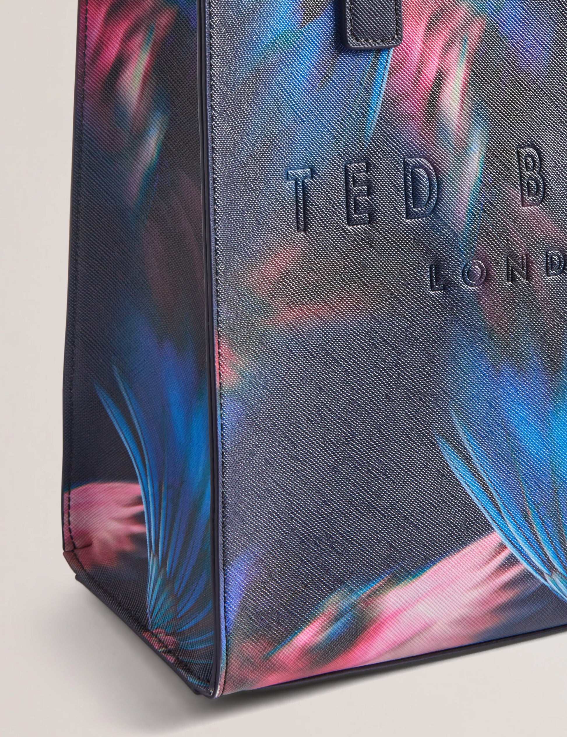 Women's FEACONS-Feather Print Small Icon Bag Navy Ted Baker South Africa