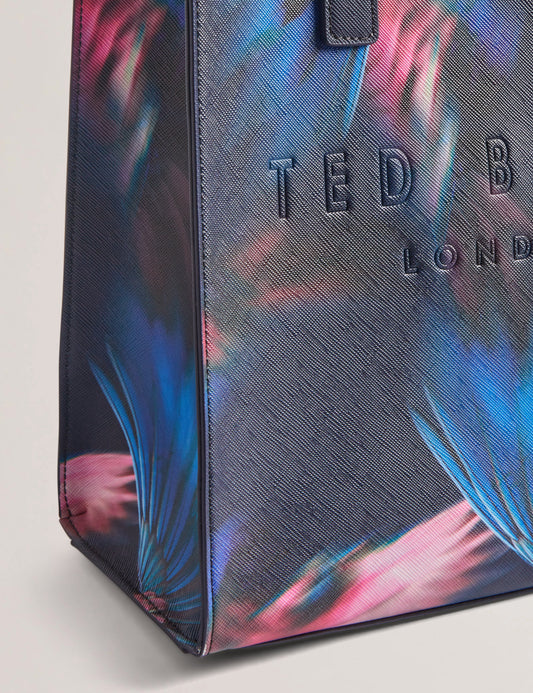 Women's FEACONS-Feather Print Small Icon Bag Navy Ted Baker South Africa Bellabags